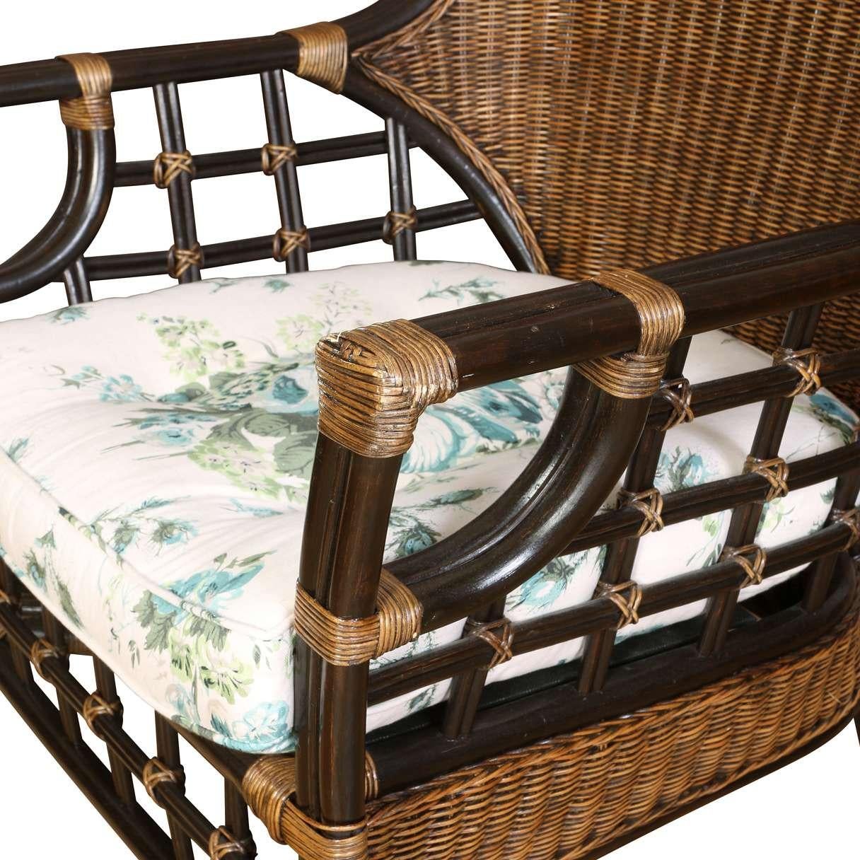 Inconnu Paire de fauteuils club en rotin vintage en vente