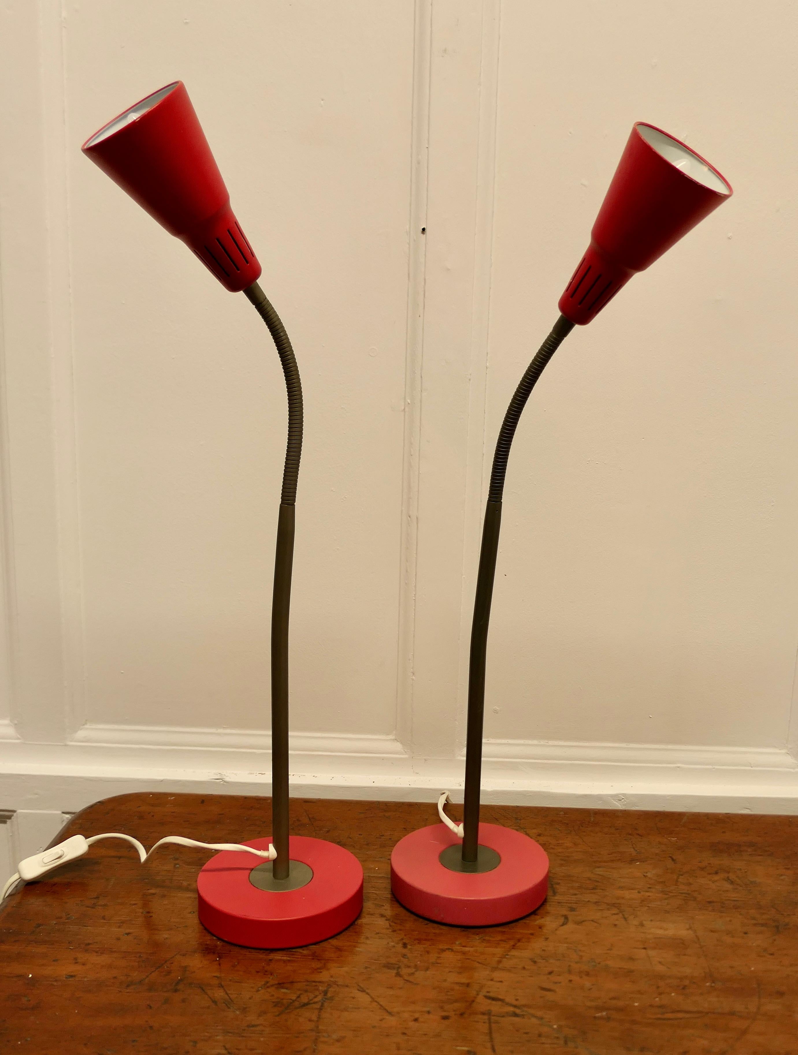 Pair of Vintage Retro French Angle Desk Lamps Very Stylish Statement Pieces i In Good Condition For Sale In Chillerton, Isle of Wight