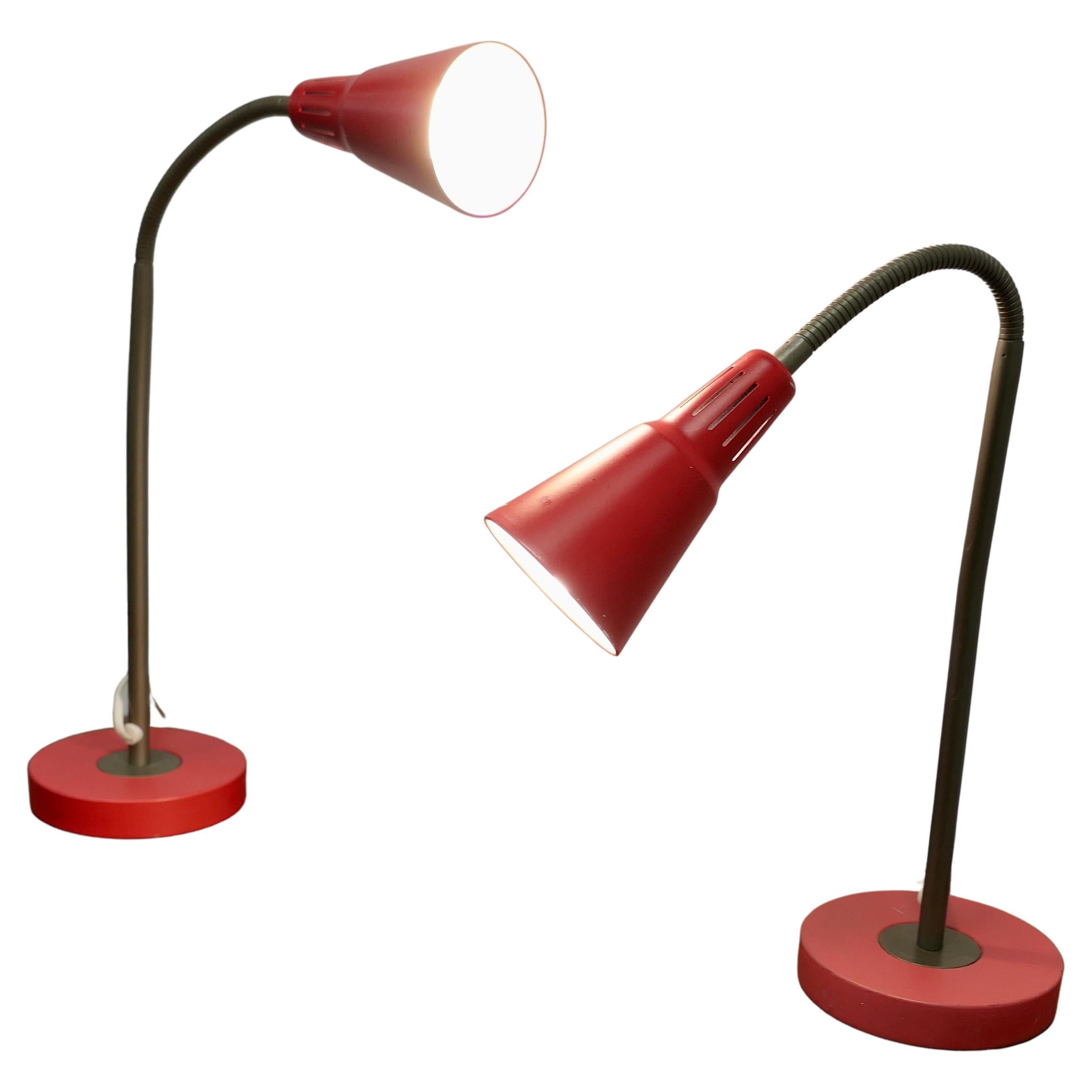 Pair of Vintage Retro French Angle Desk Lamps Very Stylish Statement Pieces i For Sale