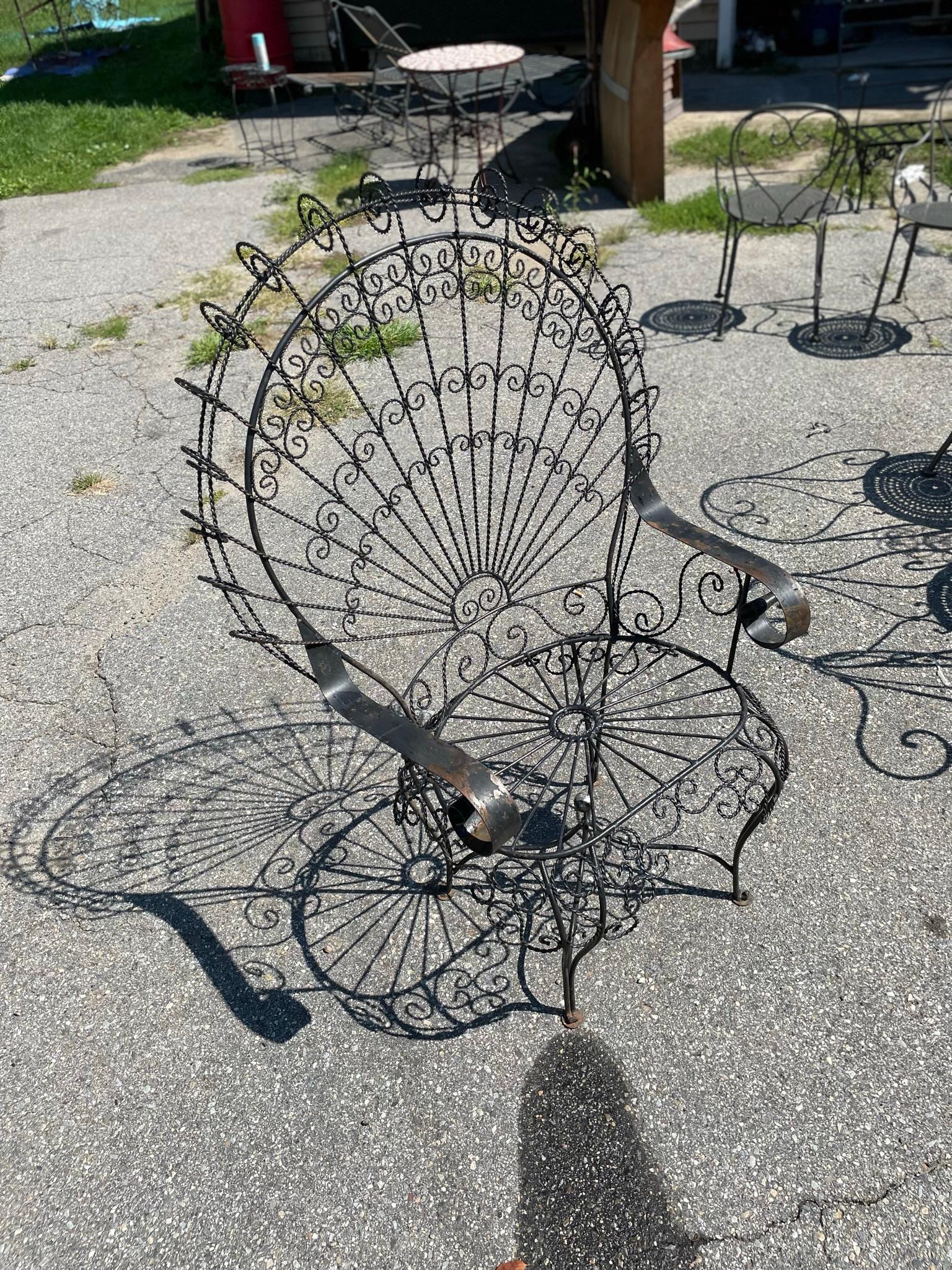 black peacock chair