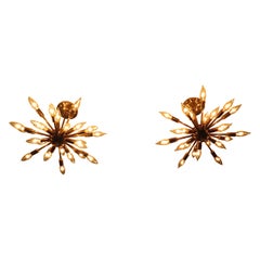 A Pair Of Vintage Sputnik Chandeliers Brass