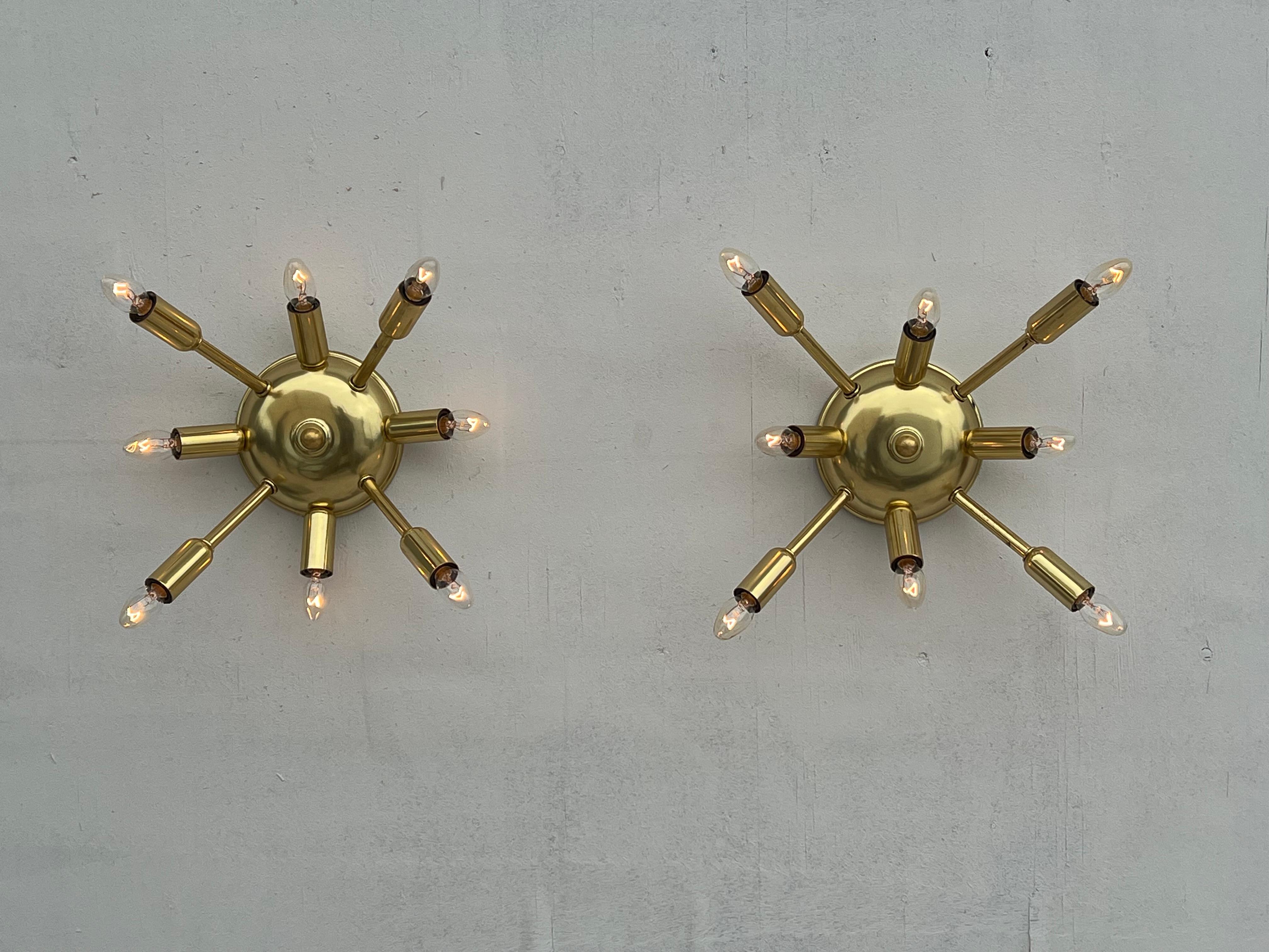 A pair of Vintage Sputnik Sconces Or Ceiling Lights For Sale 3