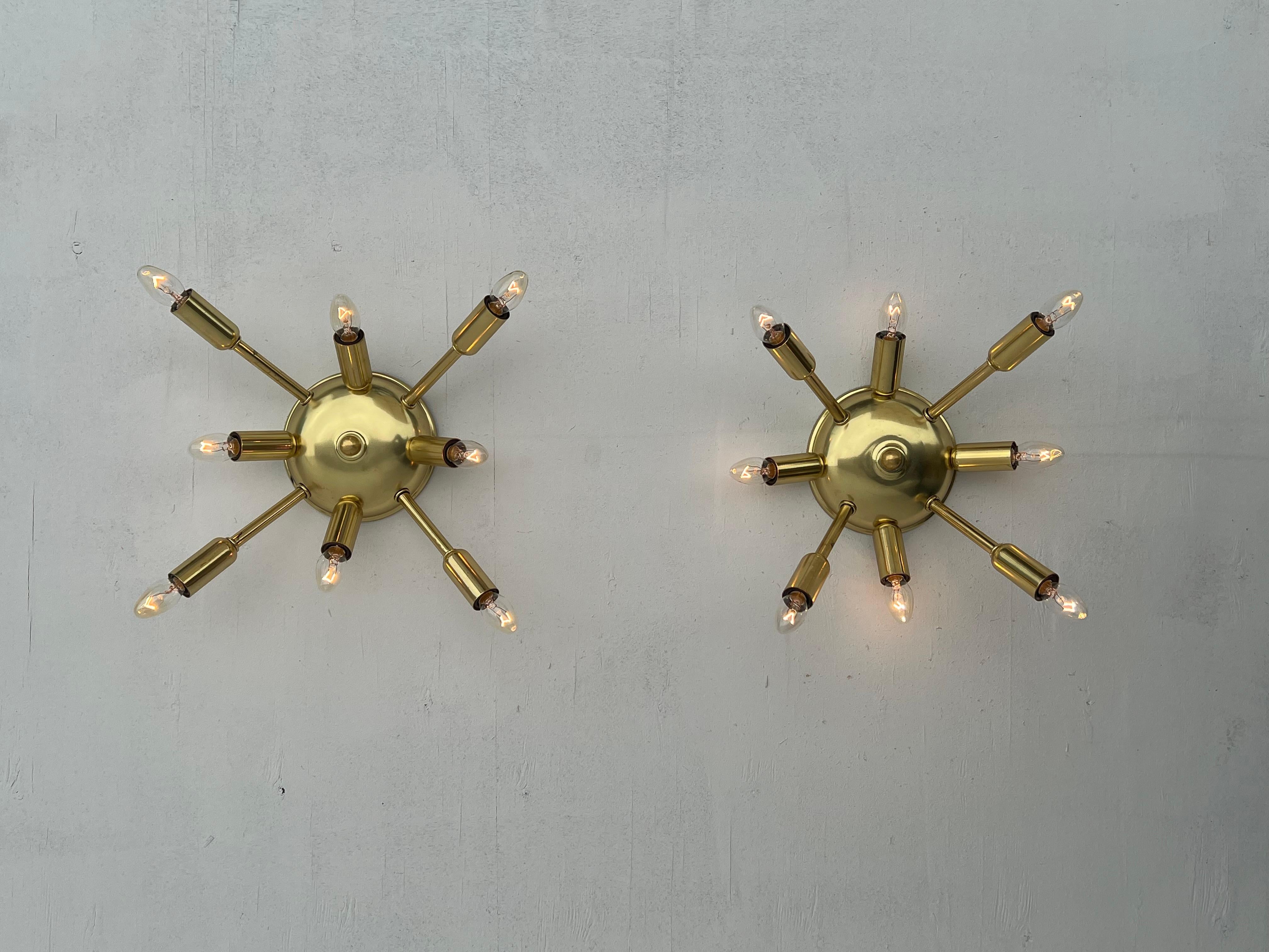Mid-20th Century A pair of Vintage Sputnik Sconces Or Ceiling Lights For Sale