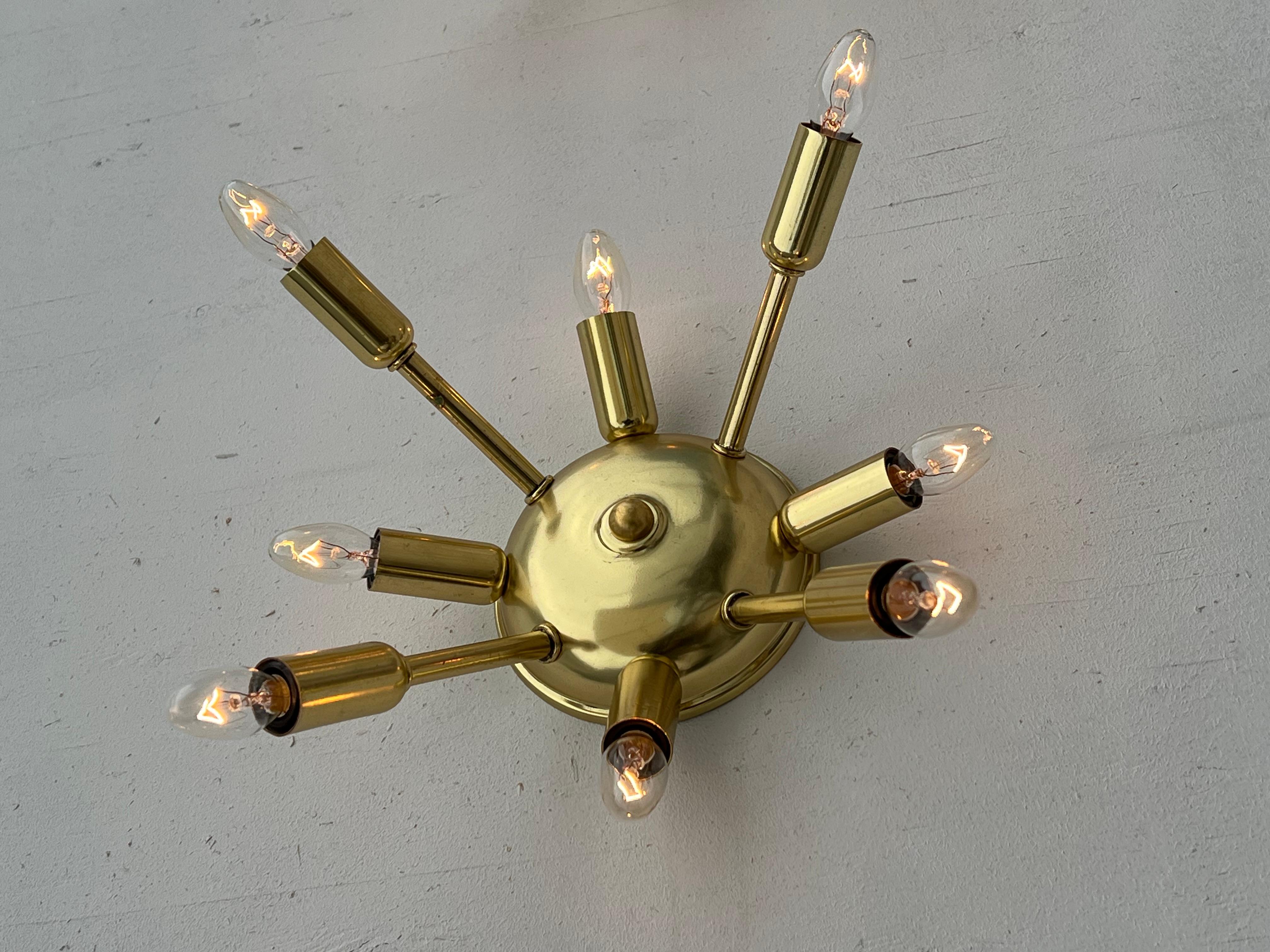 Brass A pair of Vintage Sputnik Sconces Or Ceiling Lights For Sale
