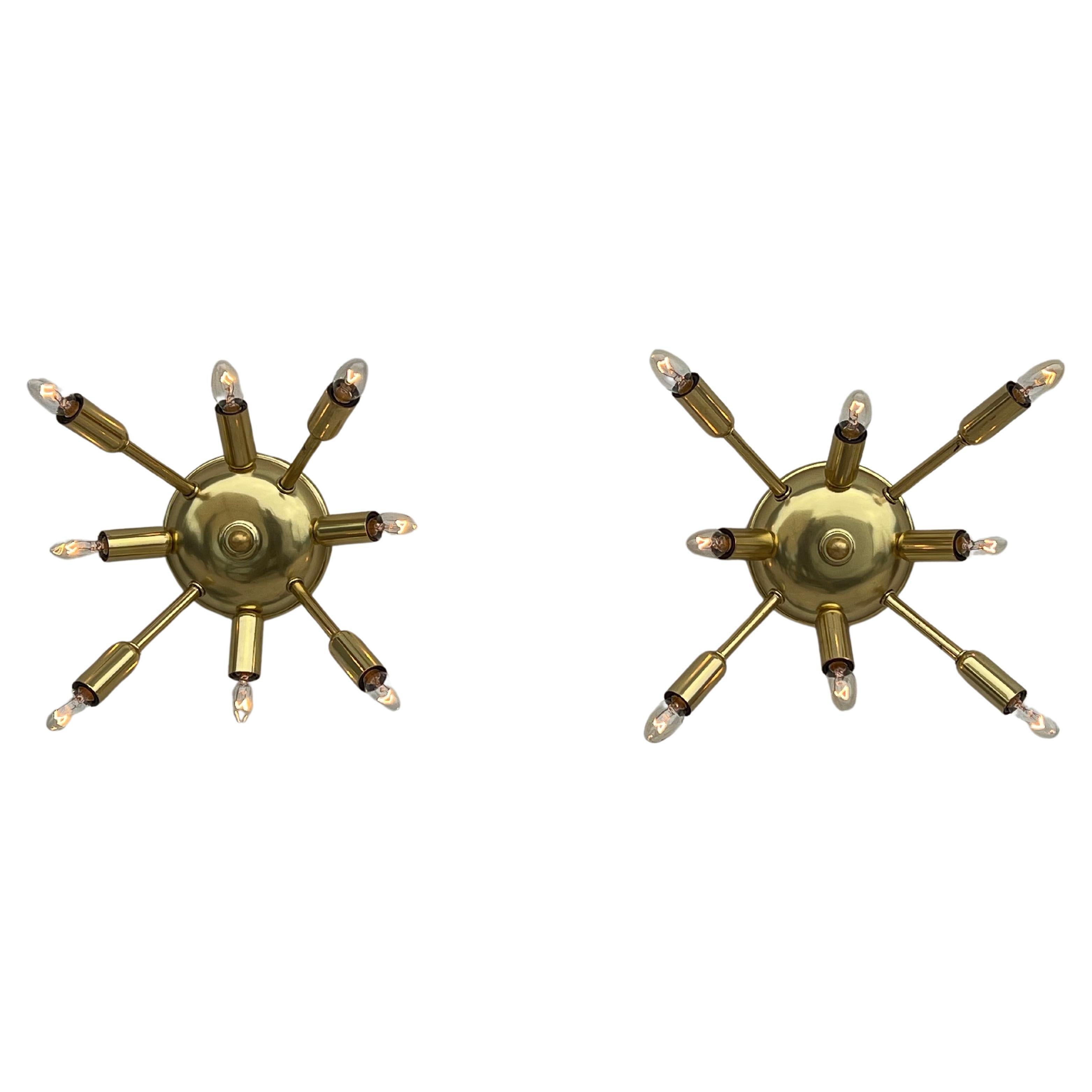 A pair of Vintage Sputnik Sconces Or Ceiling Lights For Sale