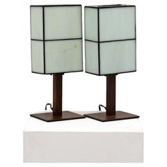 A Pair of Vintage Stained Glass and Table Lamps