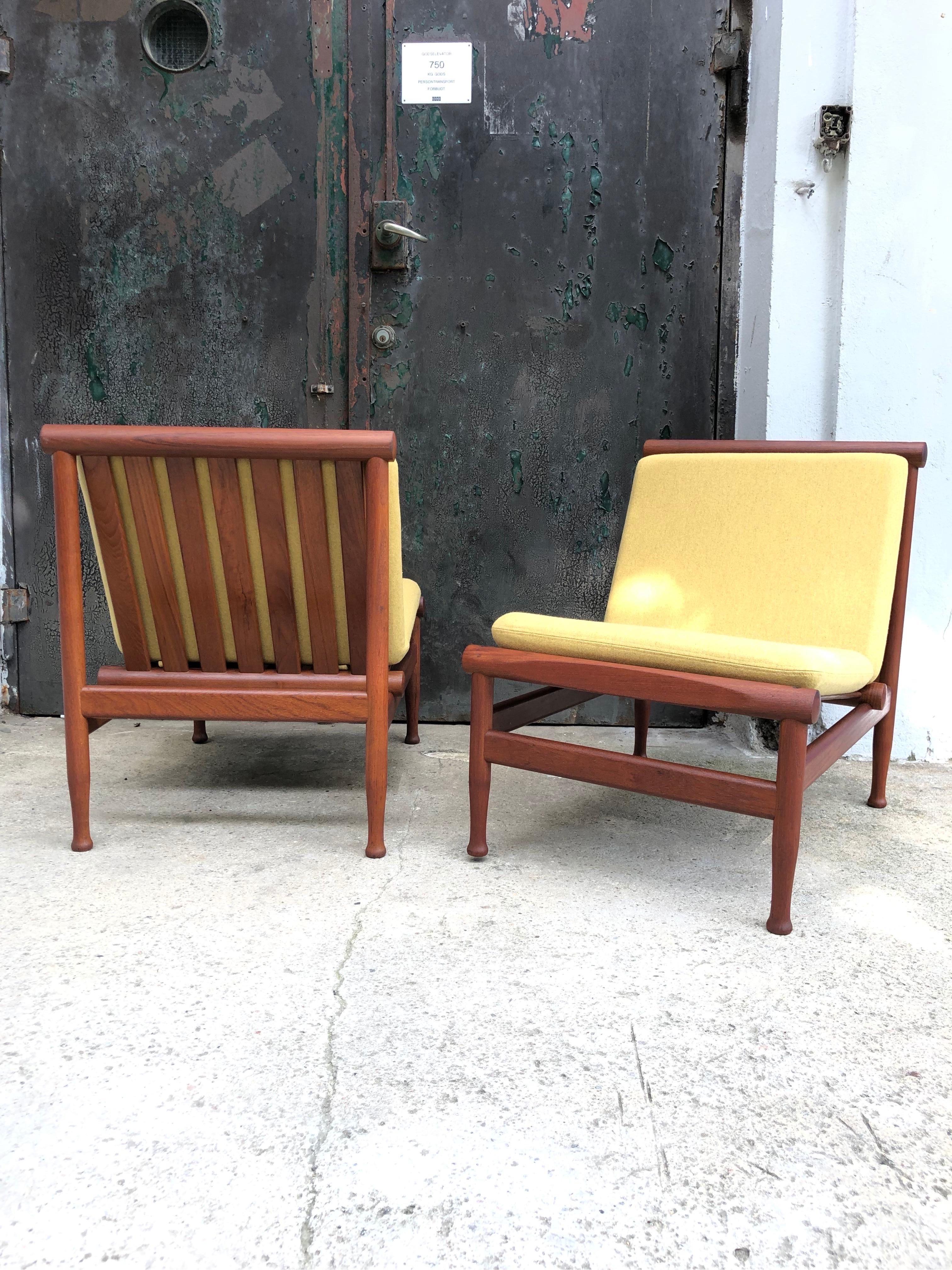 Pair of Vintage Teak Kai Lyngfeldt Larsen Easy Chairs Model 501 10