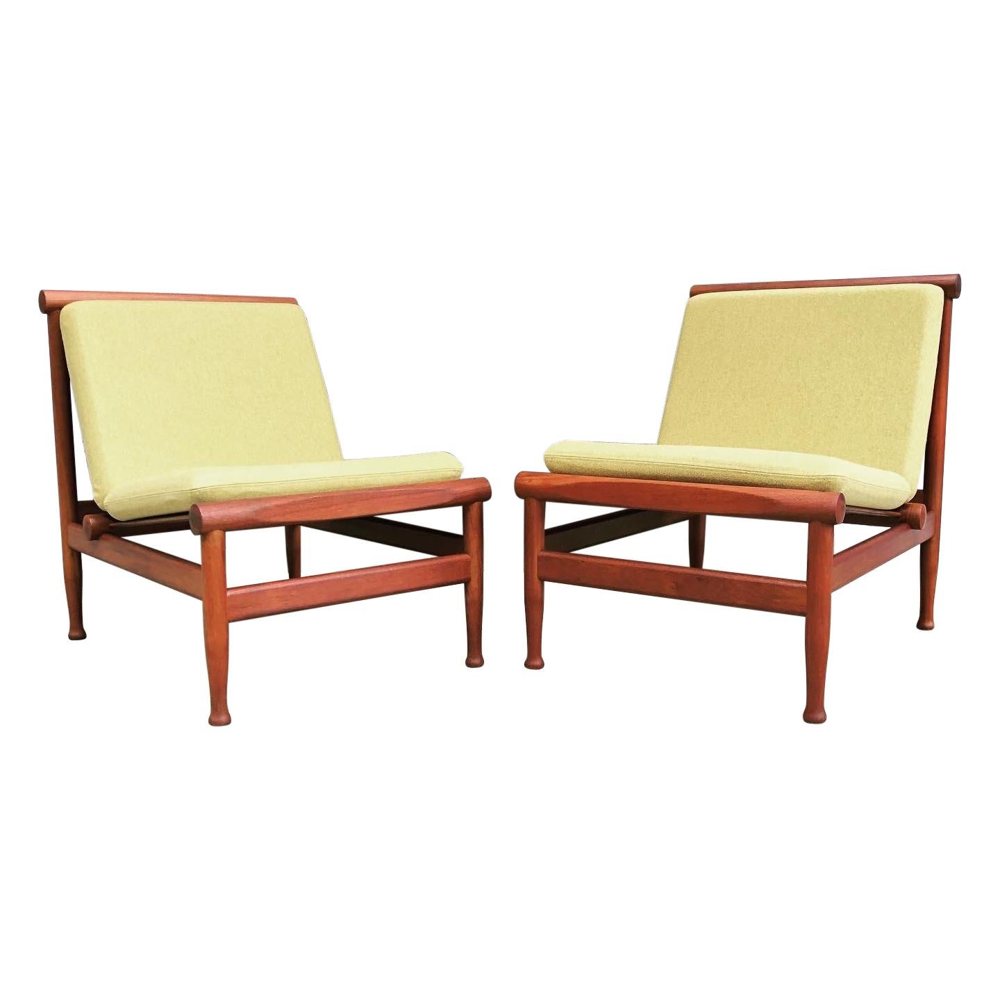 Pair of Vintage Teak Kai Lyngfeldt Larsen Easy Chairs Model 501