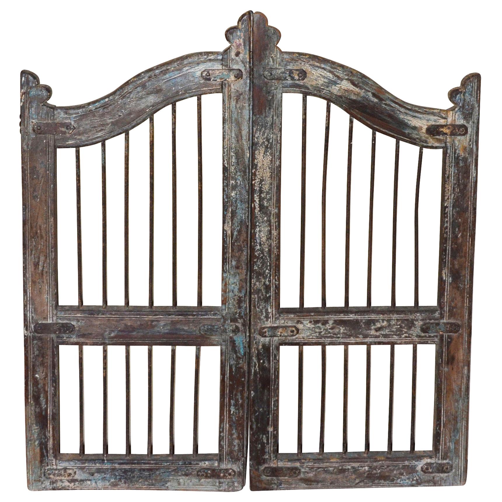 Pair of Vintage Wood and Iron Garden Gates at 1stDibs