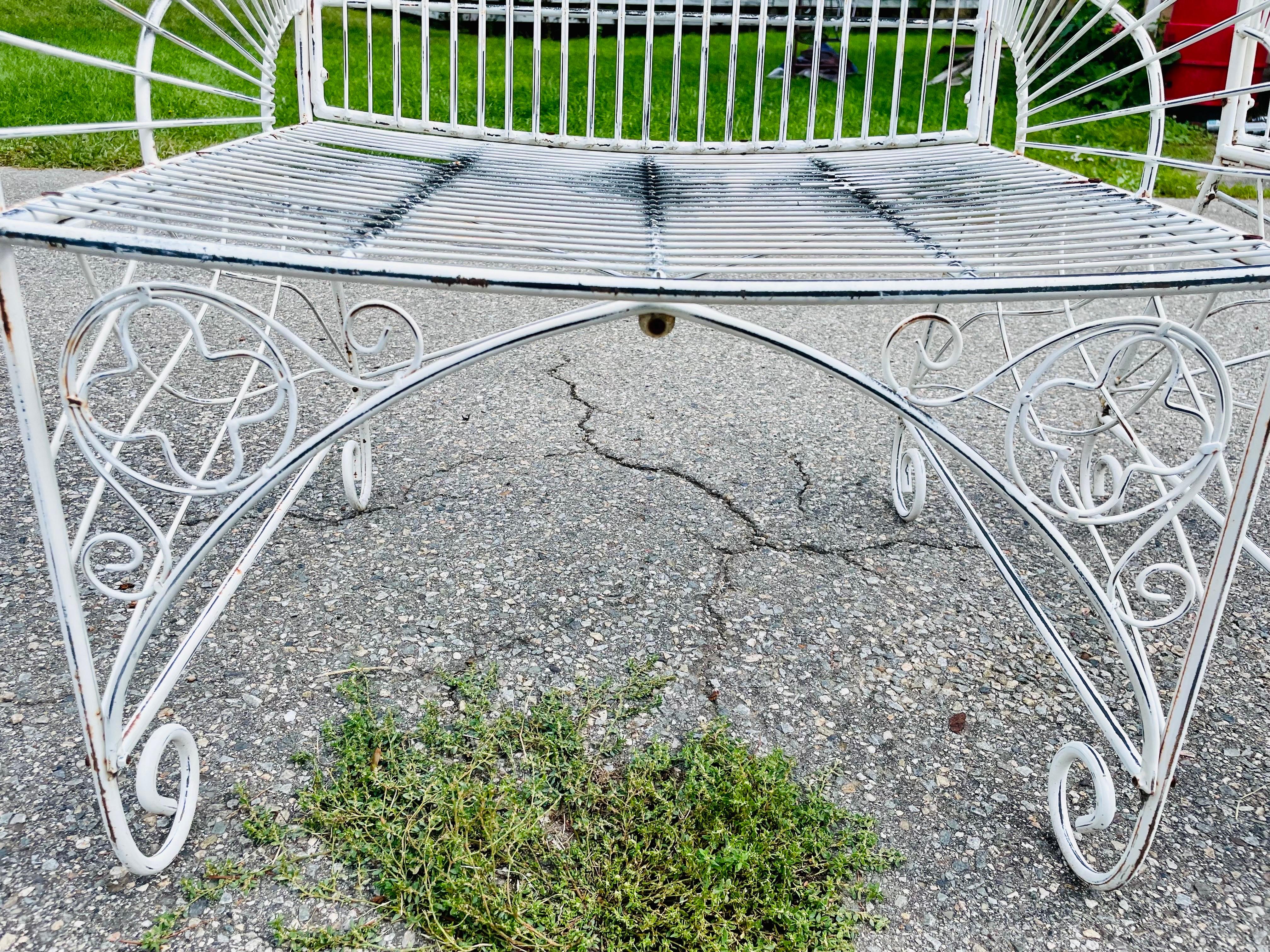 Pair of Vintage Wrought Iron Patio Chairs For Sale 3