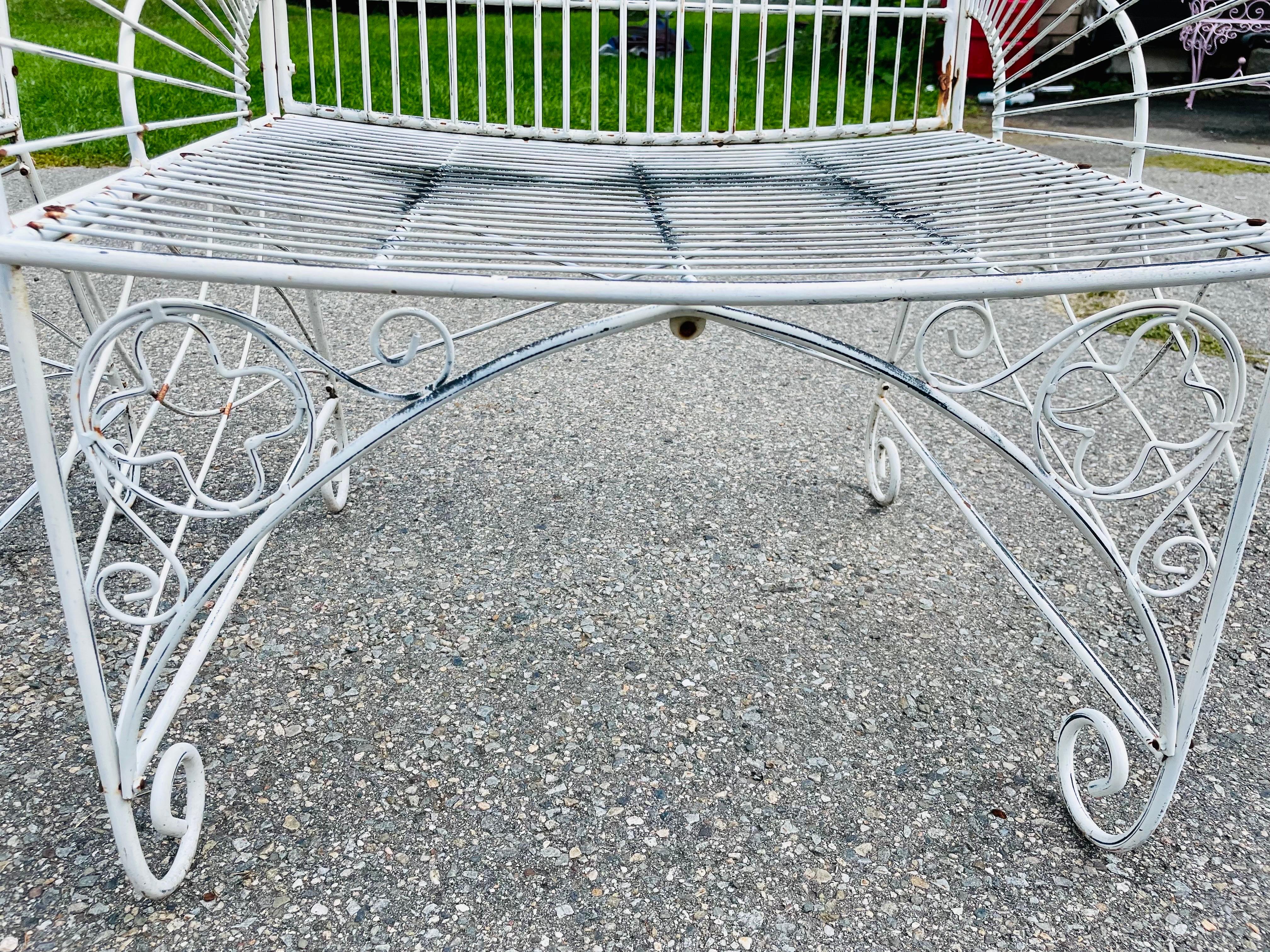 Pair of Vintage Wrought Iron Patio Chairs For Sale 2