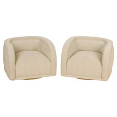 Pair of V.Kagan Style Swivel Club Chairs, circa 1980