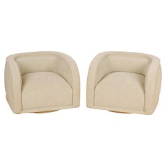 Pair of V.Kagan Style Swivel Club Chairs, circa 1980