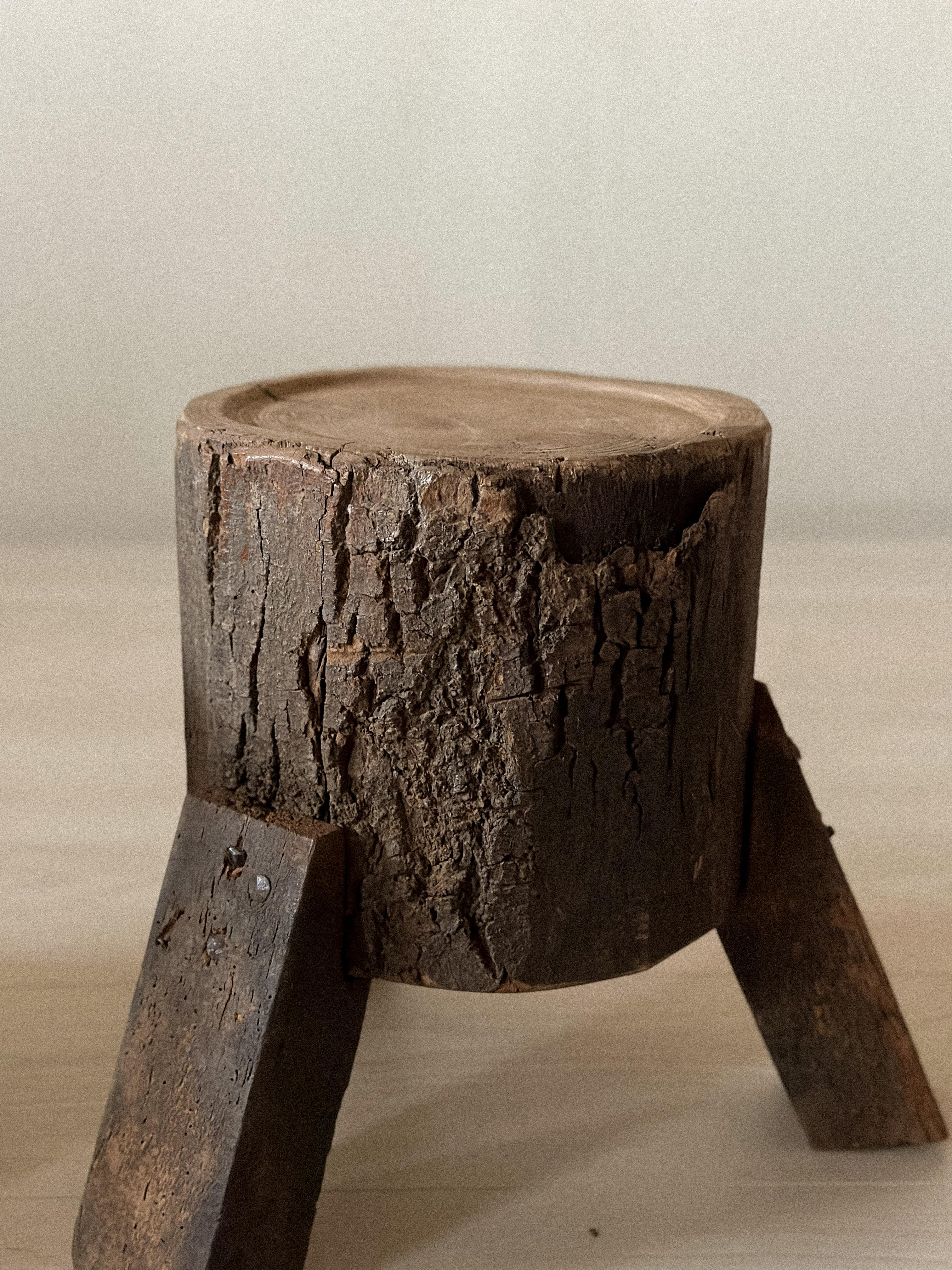 20th Century A Pair of Wabi Sabi Side tables or stool, Spain, circa 1960s