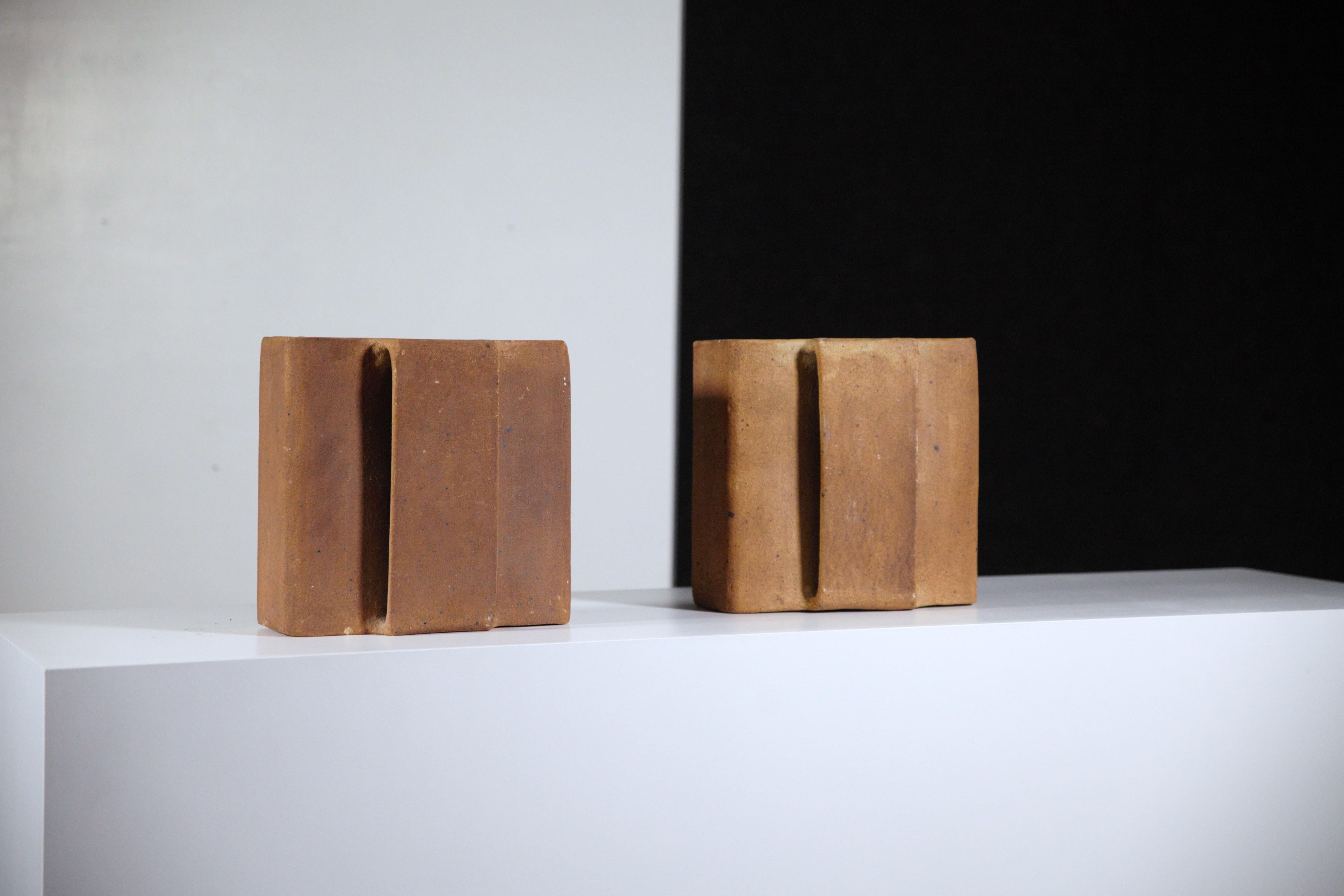 A Pair of Wall Ceramic Light by Guy Bareff France 1970s 1