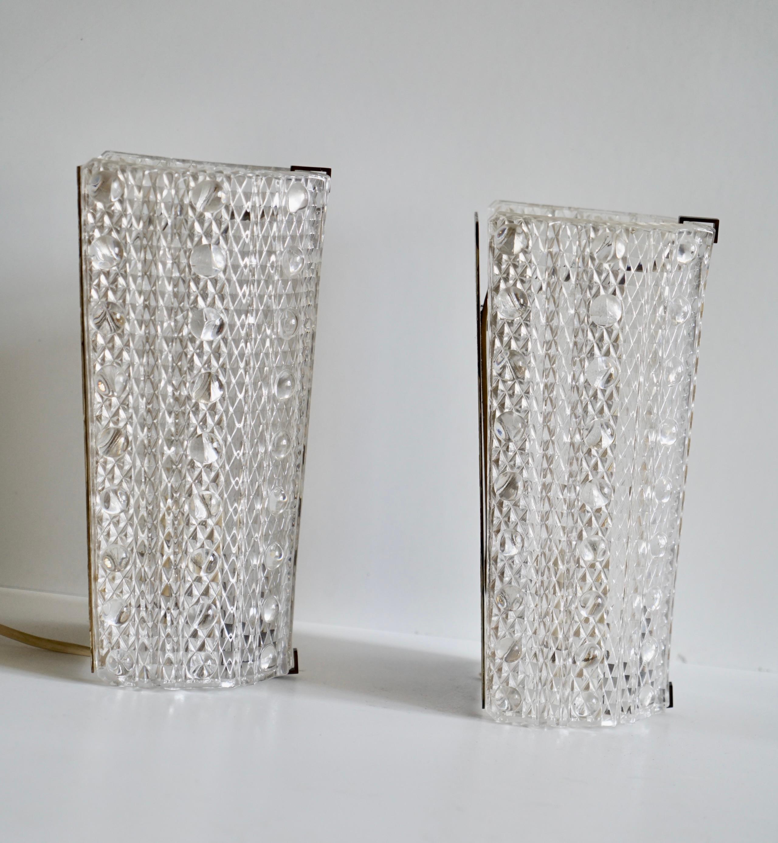 Mid-20th Century A pair of wall lights by Orrefors / 2 pairs available For Sale