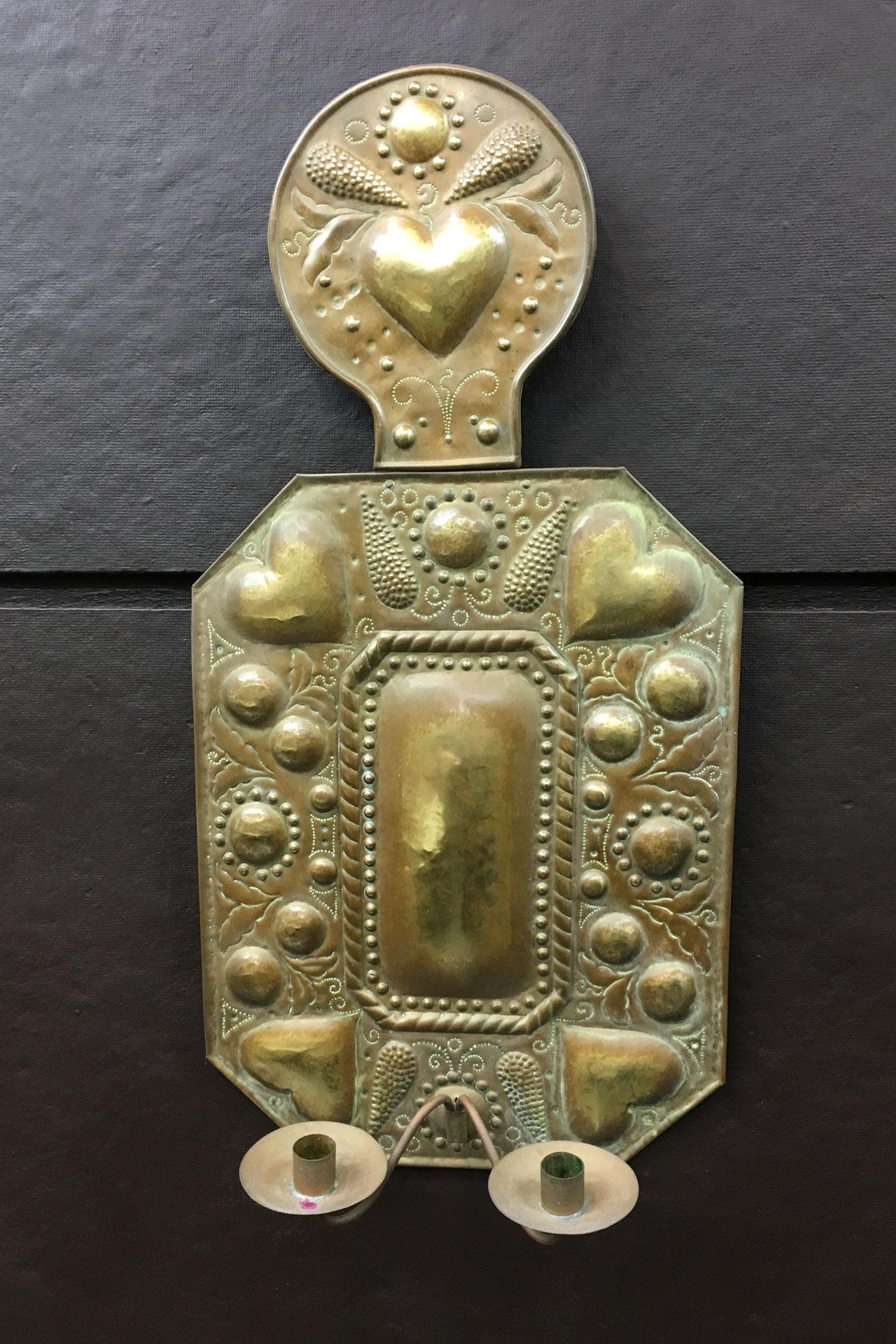 Brass Pair of Wall Sconces by Paul Huwald For Sale