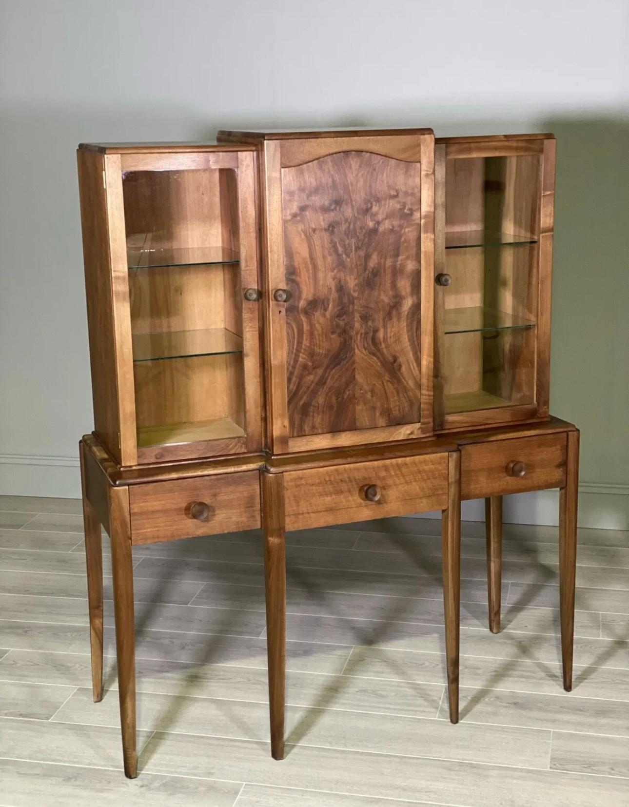 Art Deco A Pair Of Walnut Cabinets By Arthur Reynolds Of Ludlow For Sale
