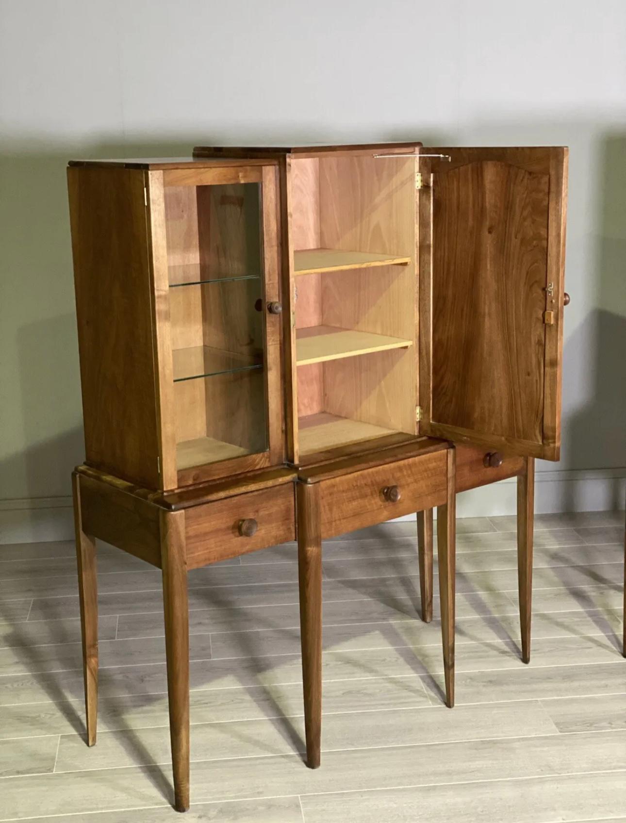 Hand-Crafted A Pair Of Walnut Cabinets By Arthur Reynolds Of Ludlow For Sale