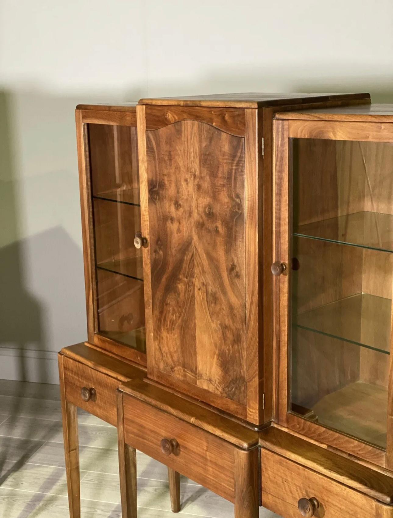 Glass A Pair Of Walnut Cabinets By Arthur Reynolds Of Ludlow For Sale