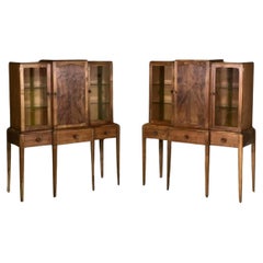 A Pair Of Walnut Cabinets By Arthur Reynolds Of Ludlow