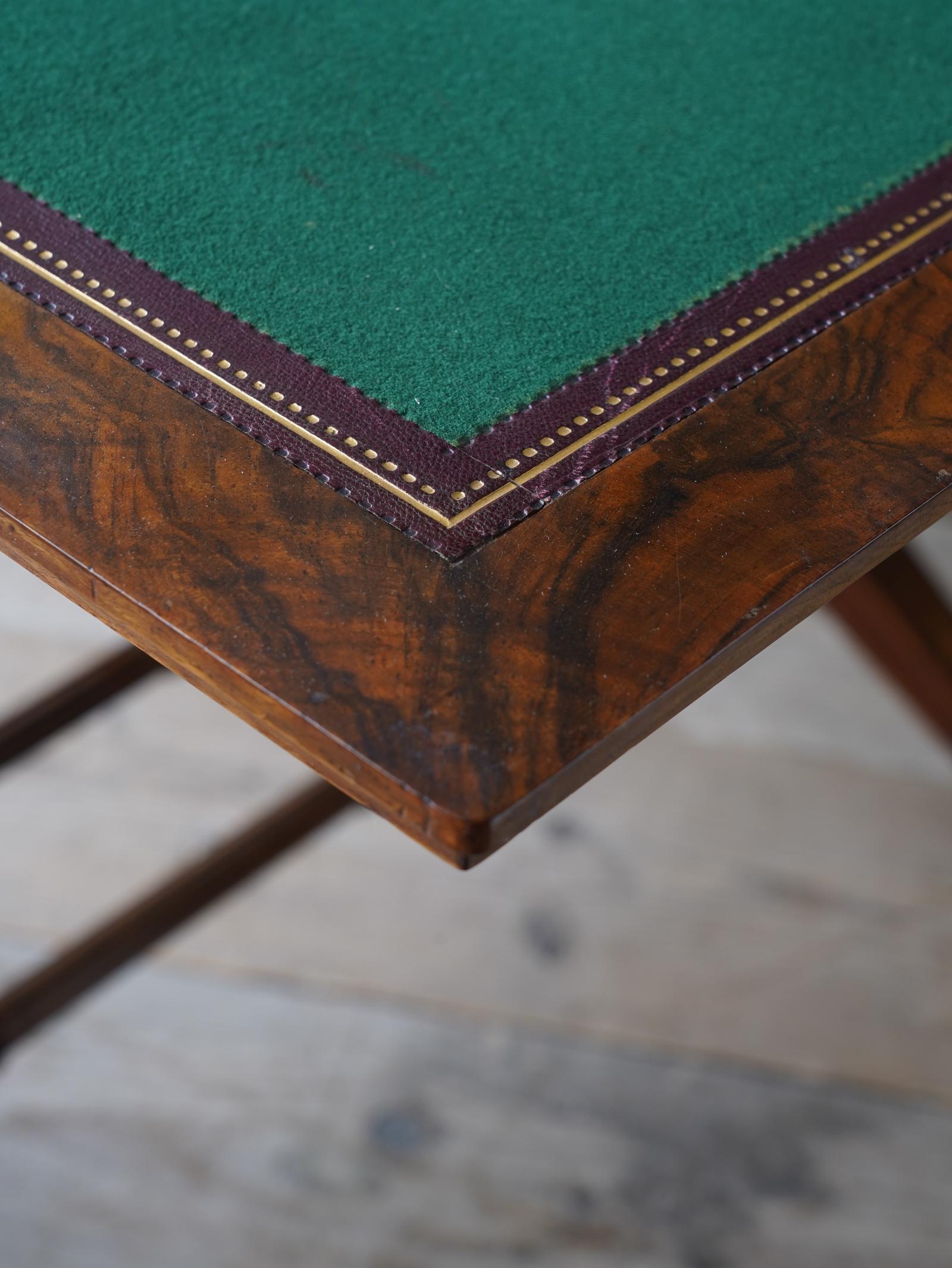 Pair of Walnut Gaming Tables by Lamb of Manchester 5