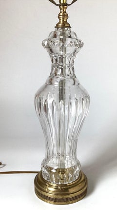 A Pair of Water Clear Crystal Table Lamps Hollywood Regency