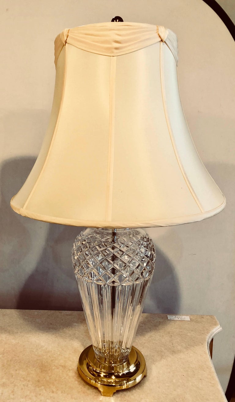 Pair of Waterford Crystal Signed Table Lamps with Stunning Custom