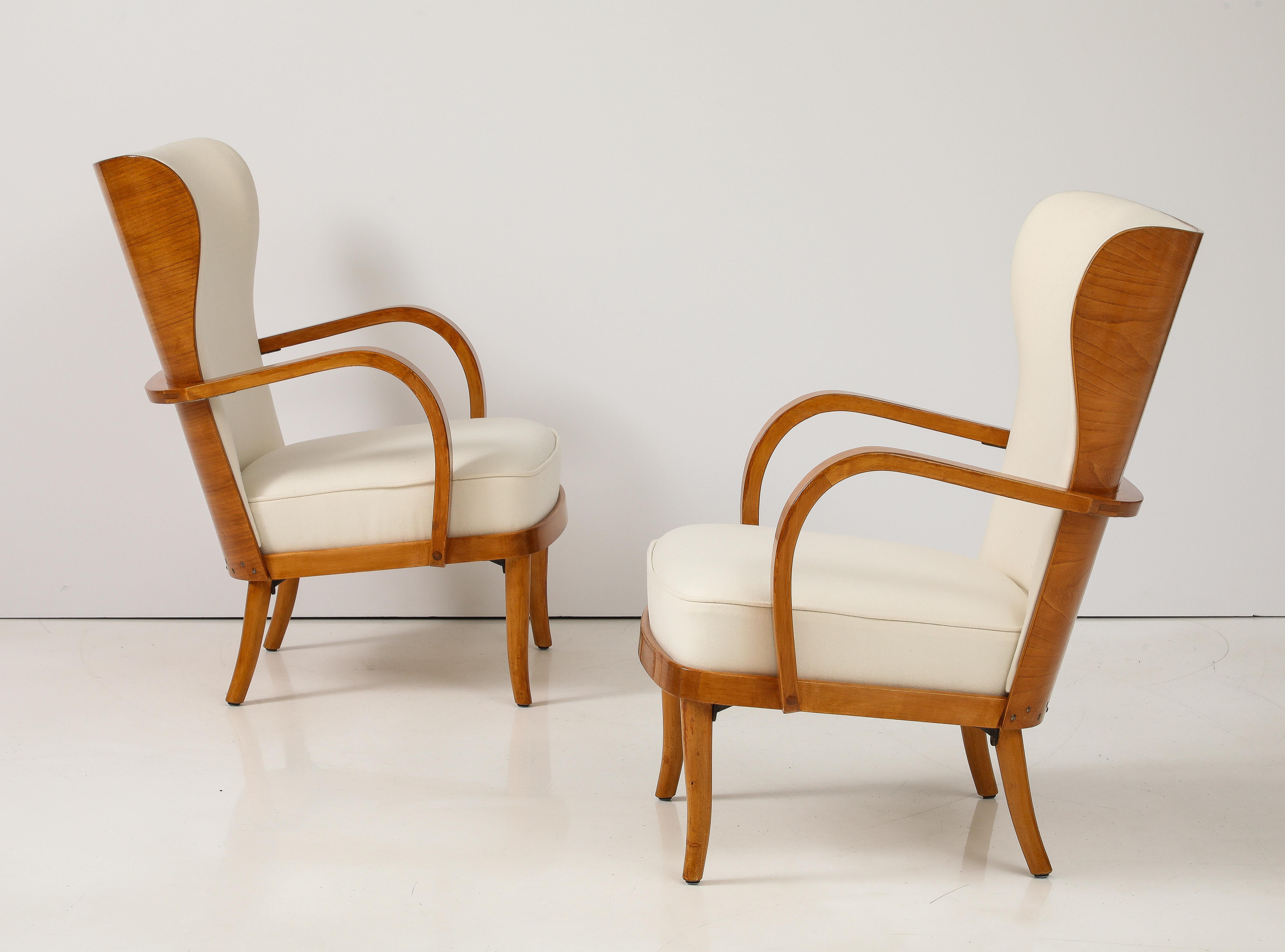 A Pair of Werner West Open Armchairs, Circa 1930s 9