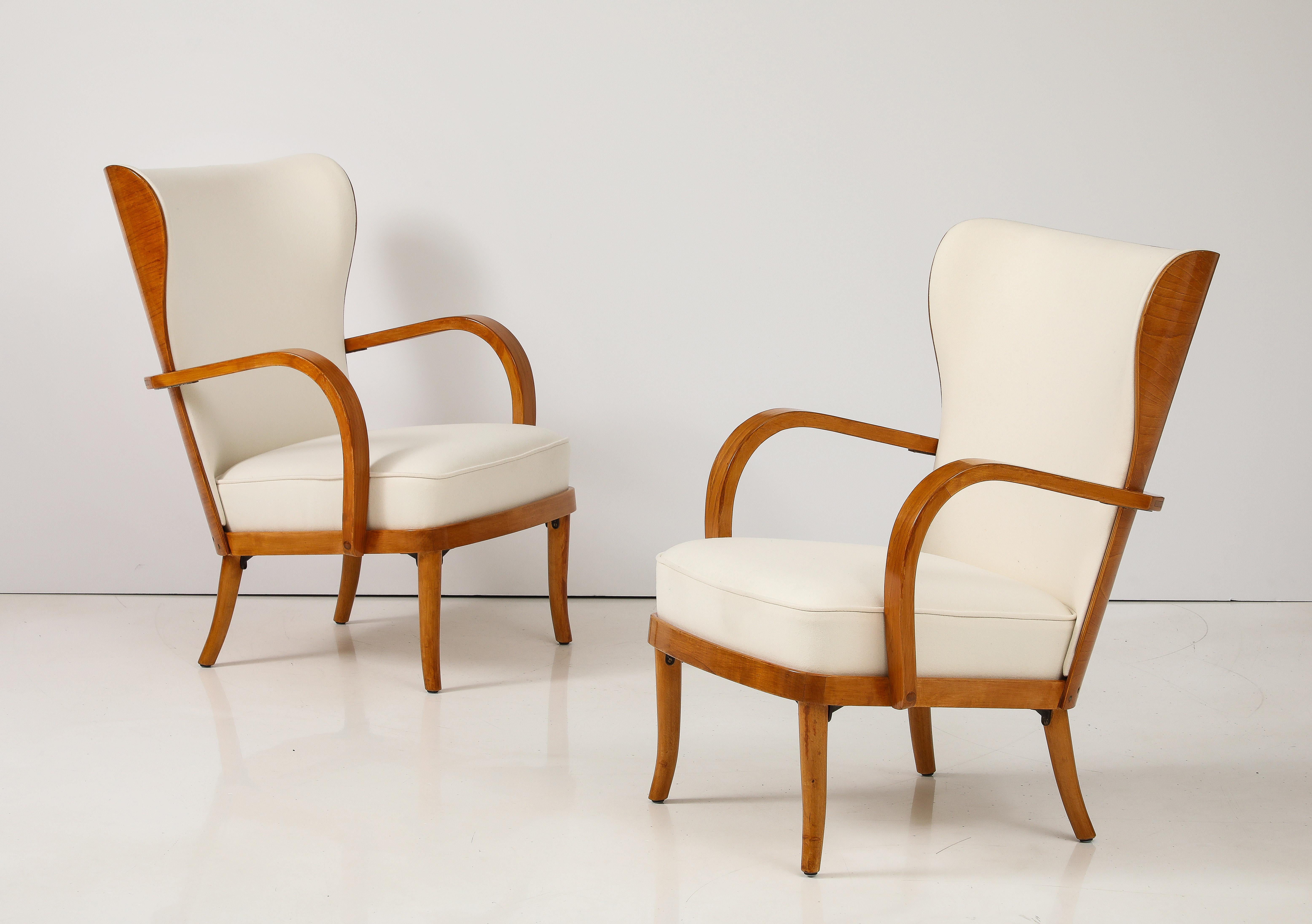 Scandinavian Modern A Pair of Werner West Open Armchairs, Circa 1930s For Sale
