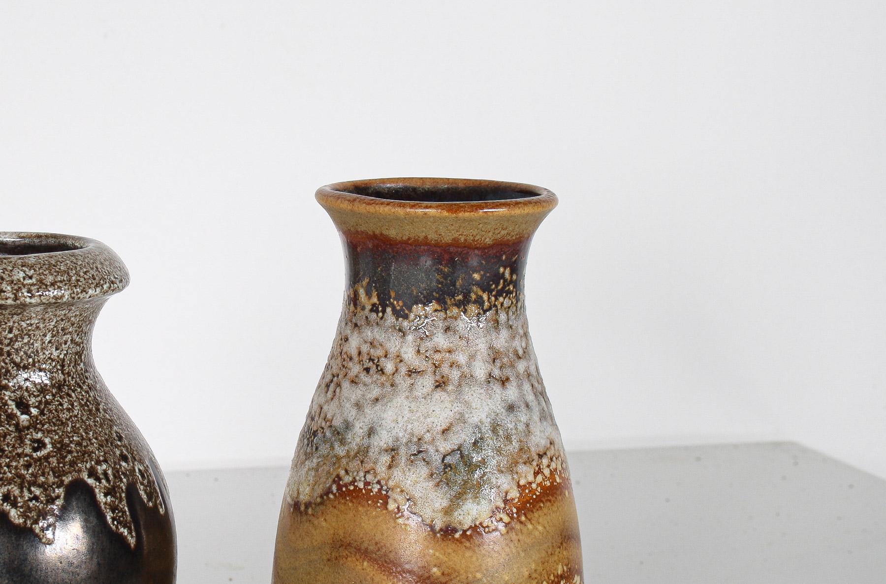 Paire de vases à lave en West German Pottery dans des tons terreux et vibrants - Shelf Art en vente 5