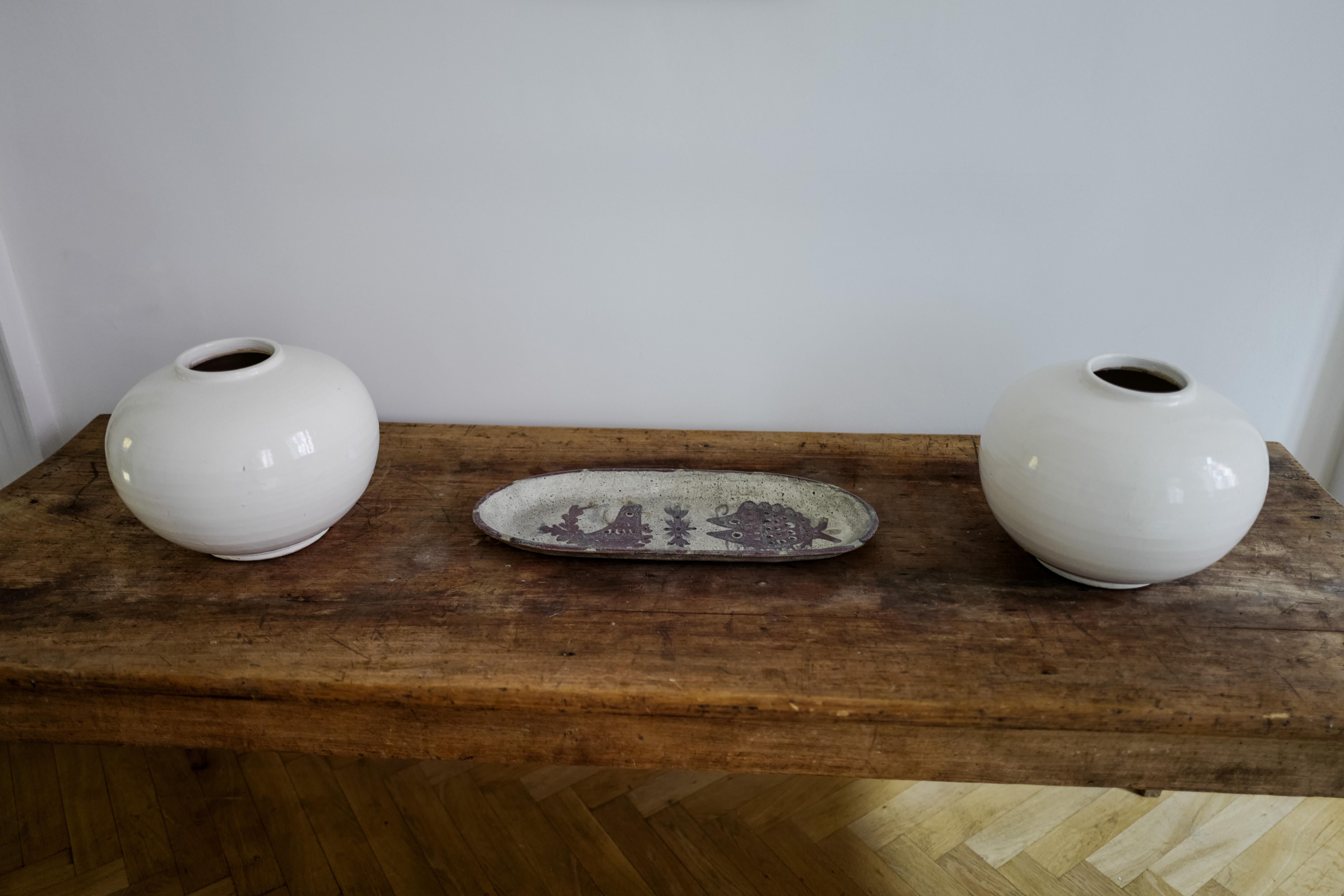 Paar chinesische Vasen oder Tischlampensockel aus weißer Keramik im Zustand „Gut“ im Angebot in Milano, IT