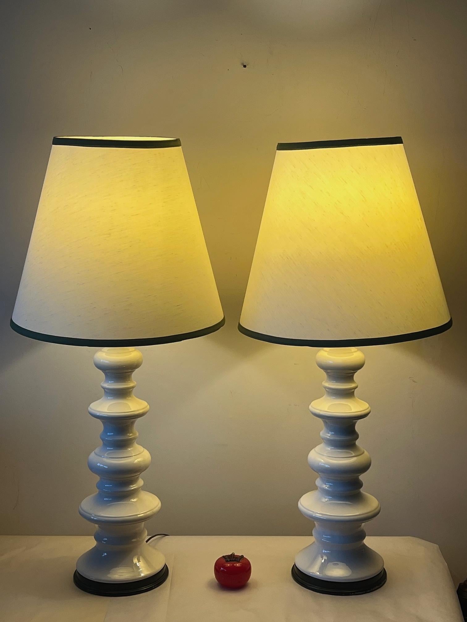 Mid-20th Century A Pair Of Sculptural Ceramic Lamps Ca' 1960's For Sale
