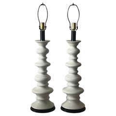 A Pair Of Sculptural Ceramic Lamps Ca' 1960's
