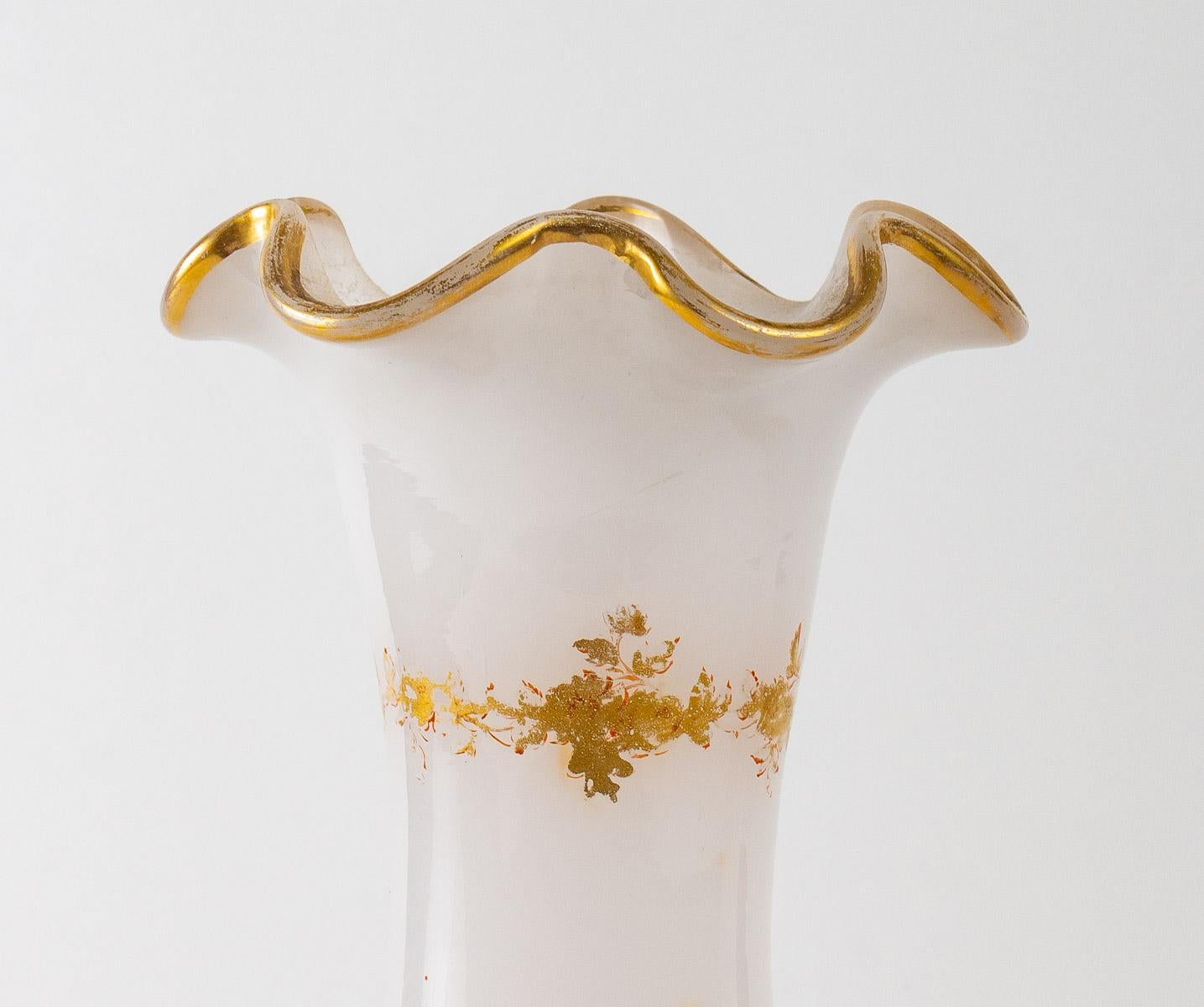 Napoleon III Pair of White Opaline Vases