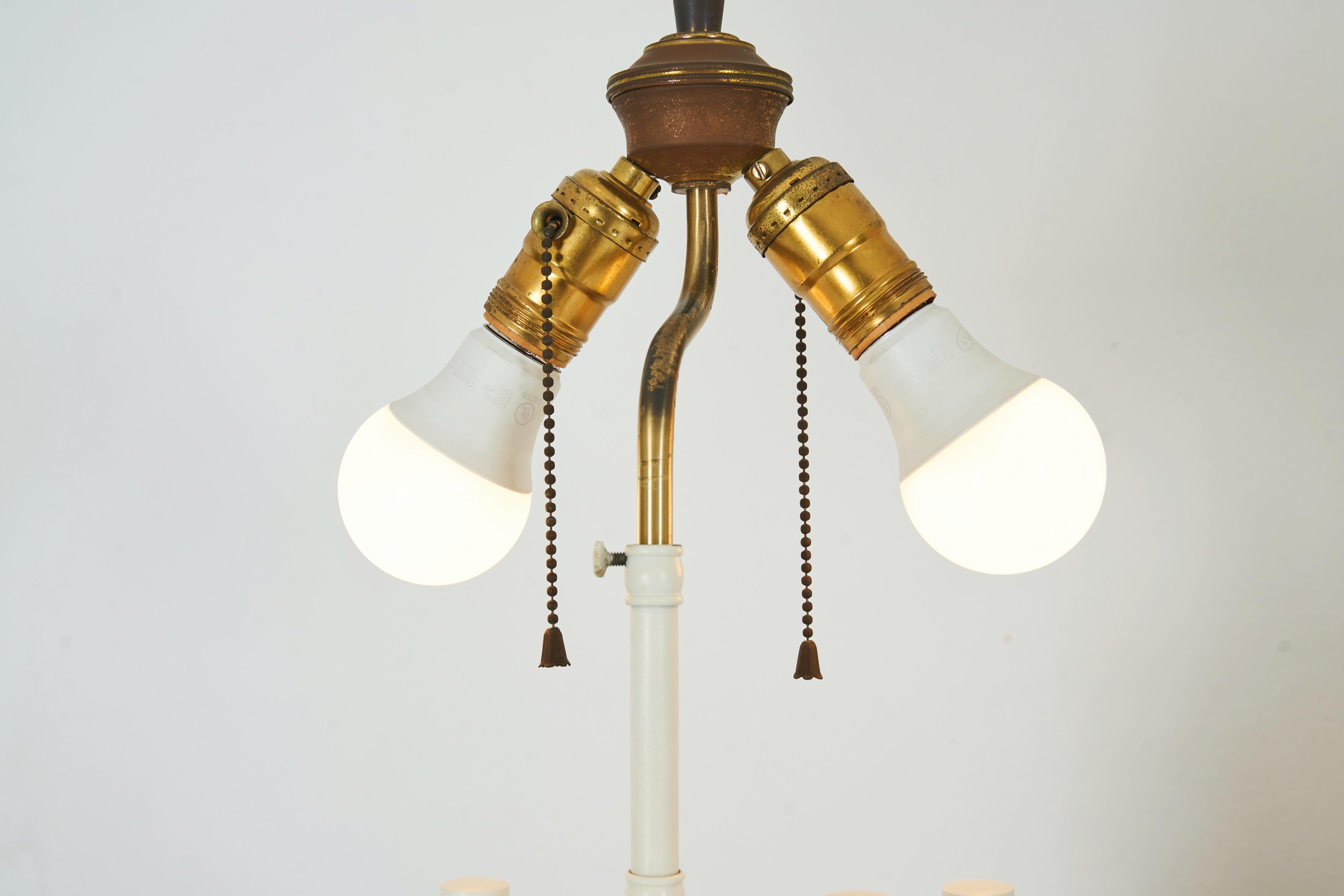 A Pair of White Painted Armature Lamps with Terracotta Figures by William Haines 4