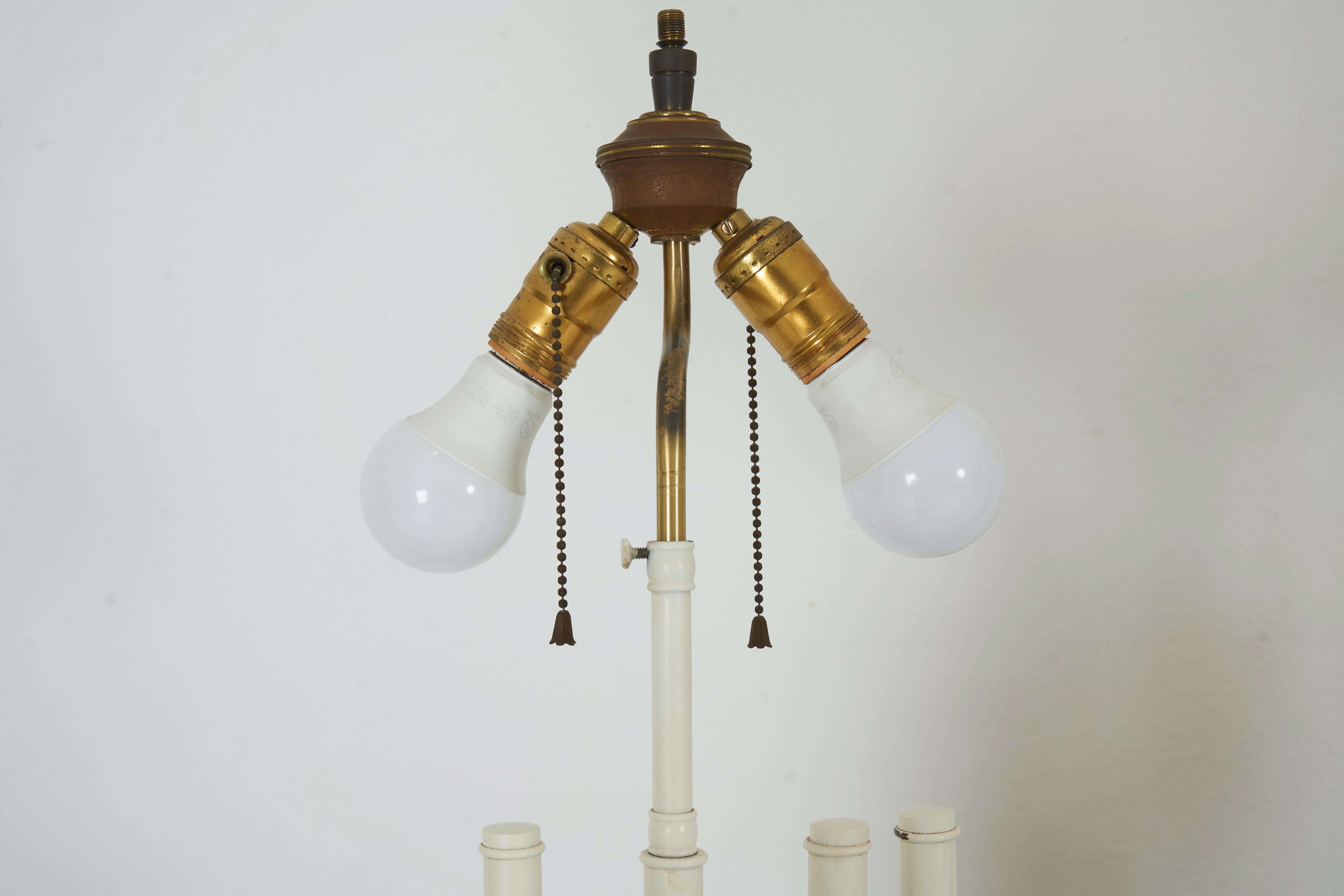 A Pair of White Painted Armature Lamps with Terracotta Figures by William Haines 5