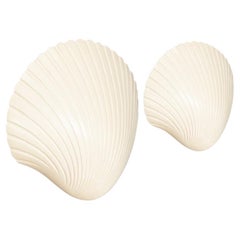 Vintage A pair of white seashell wall sconces by Michèle Mahé and André Cazenave, France