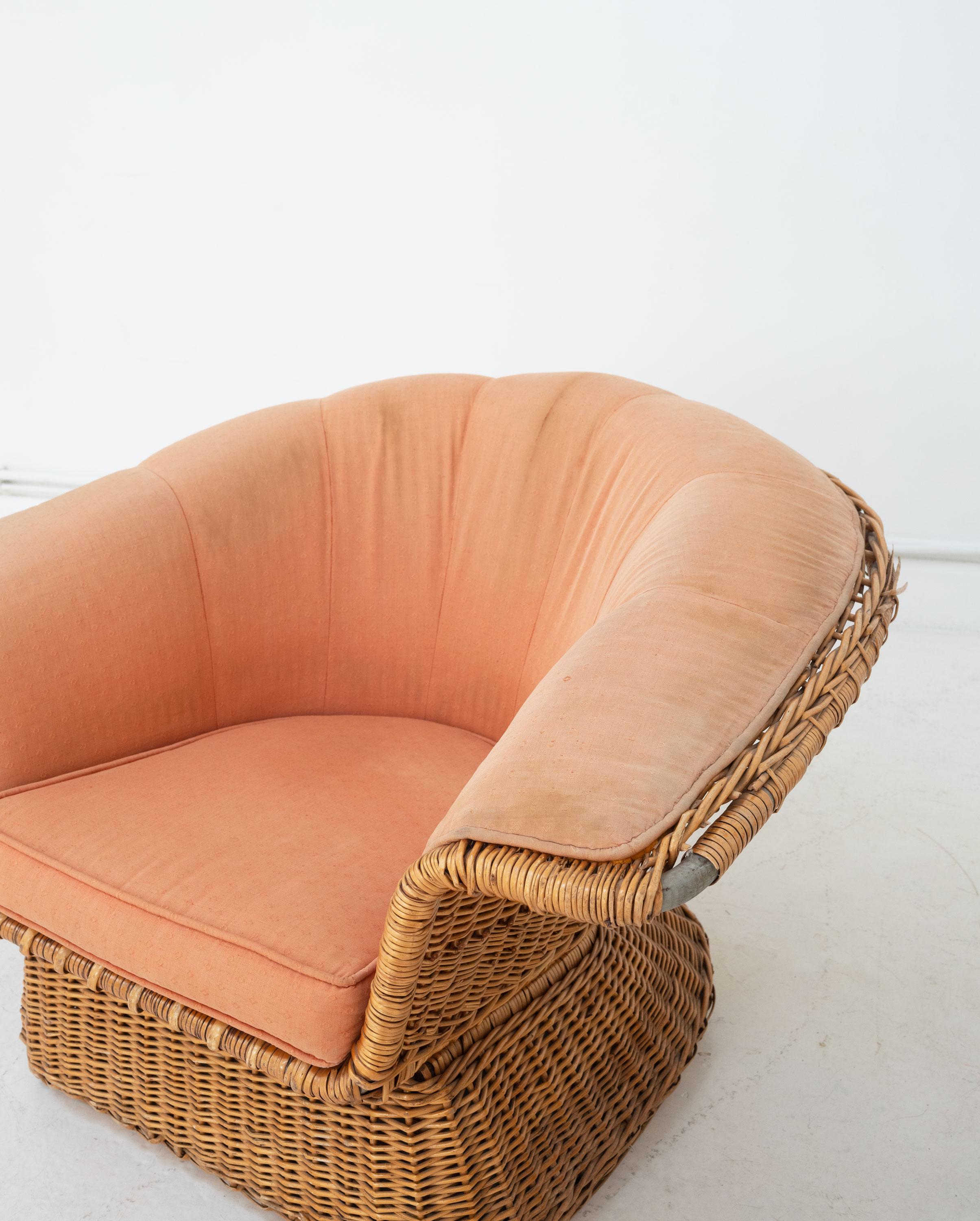 A Pair of Wicker Armchairs by Lyda Levi for McGuire, c.1970 For Sale 3