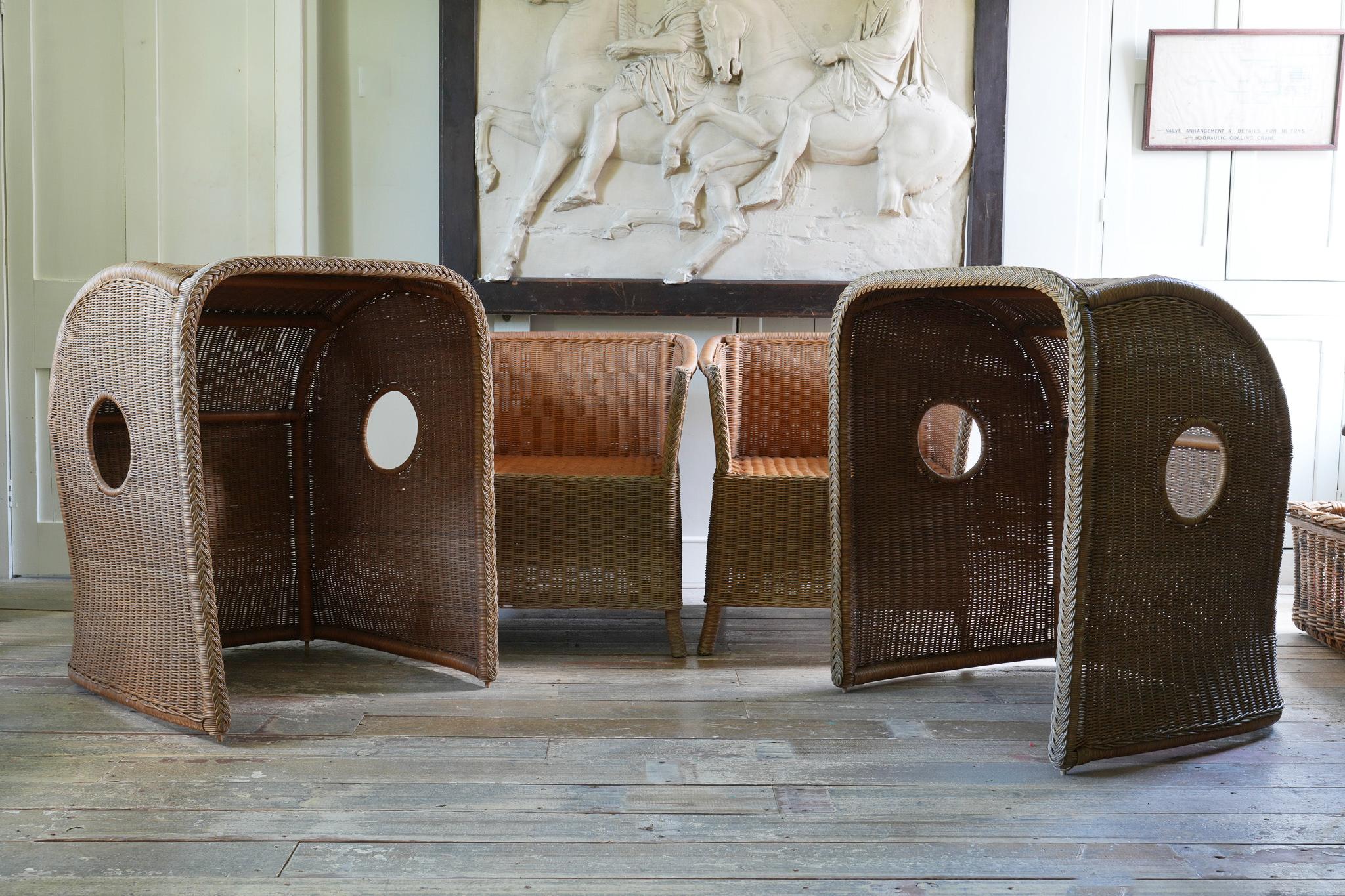 A Pair of Wicker Terrace Chairs by De Vries 2