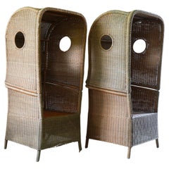 A Pair of Wicker Terrace Chairs by De Vries