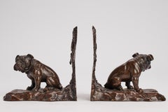A pair of Wiener bronze bulldogs bookends, Austria circa 1890.