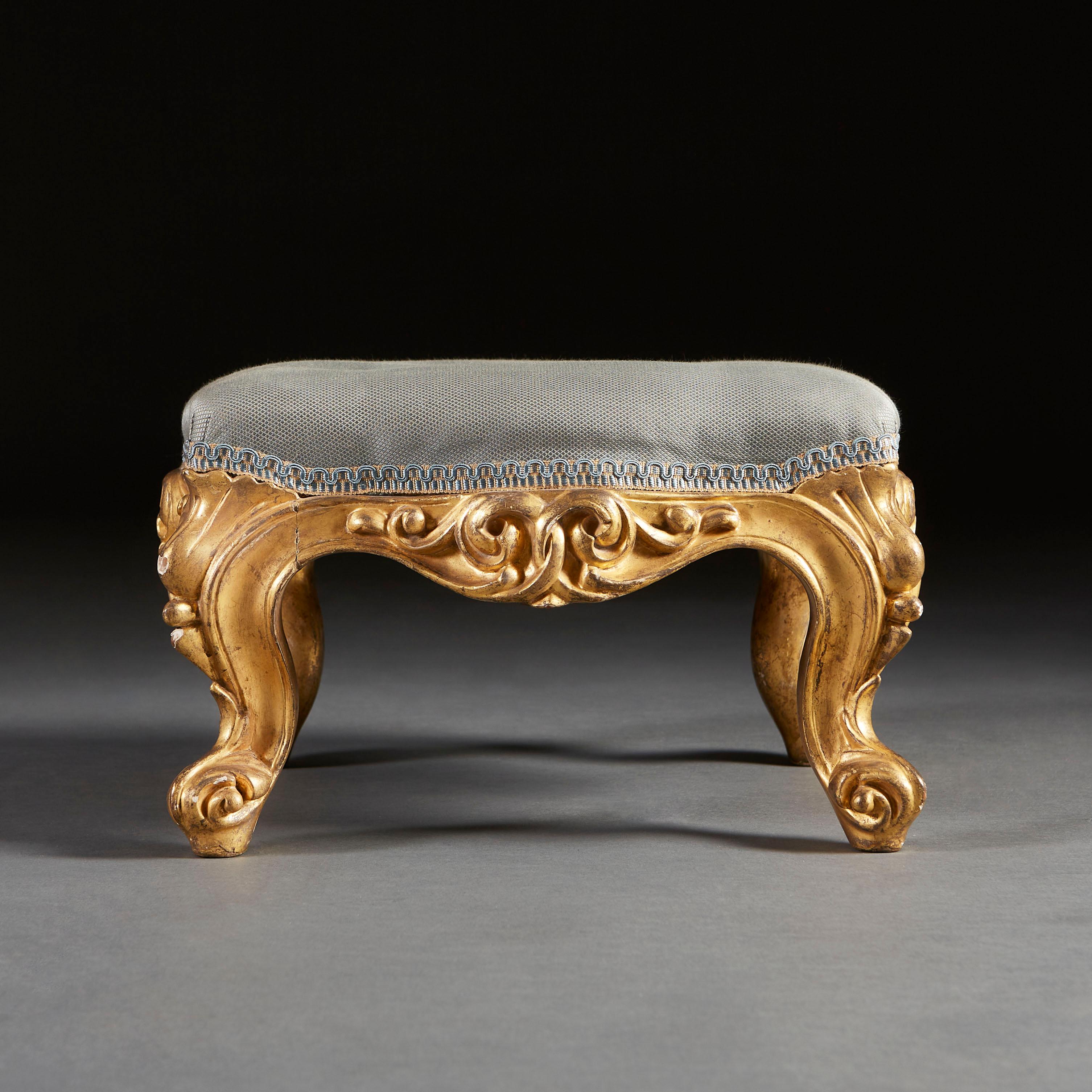 Pair of William IV Giltwood Footstools In Good Condition In London, GB