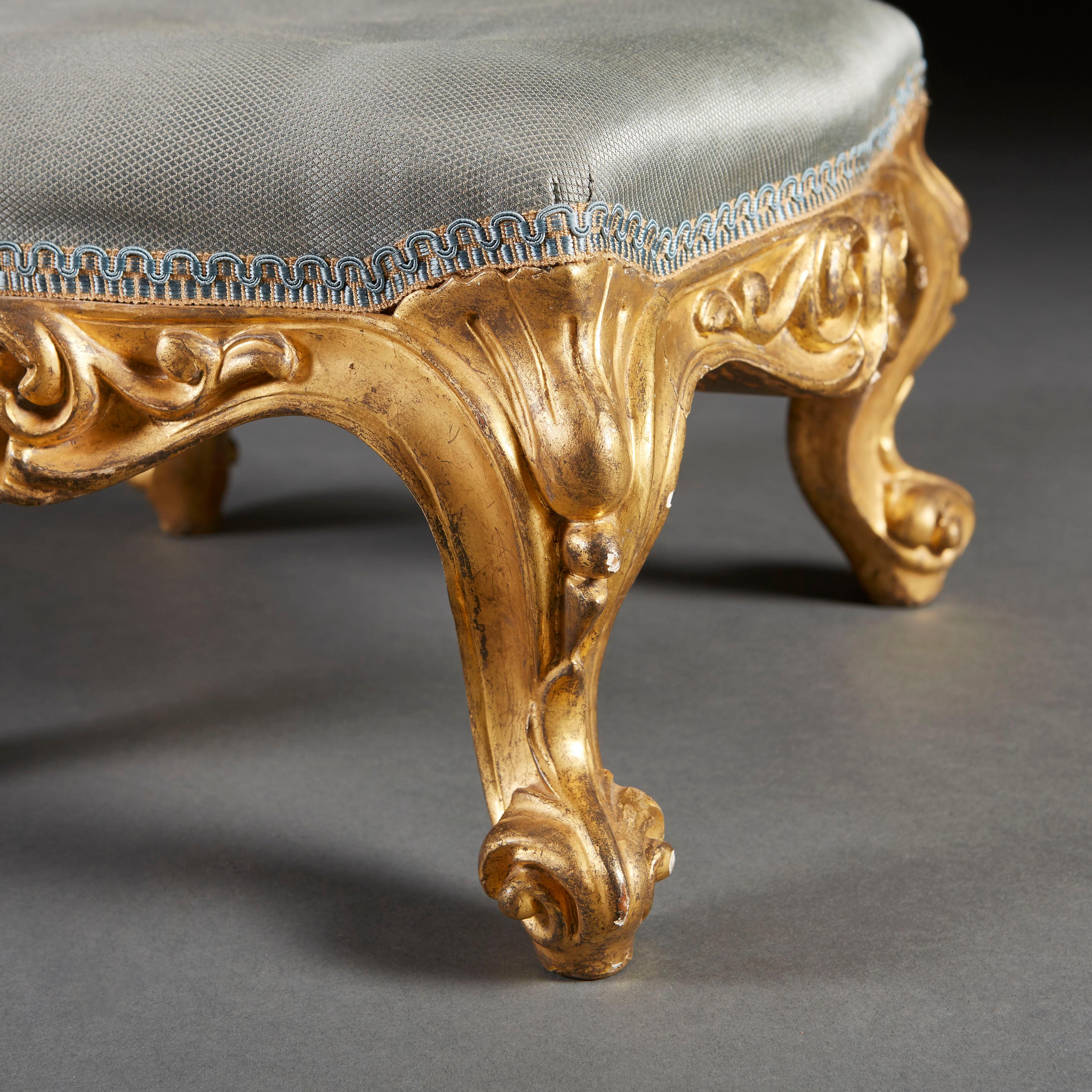 Mid-19th Century Pair of William IV Giltwood Footstools