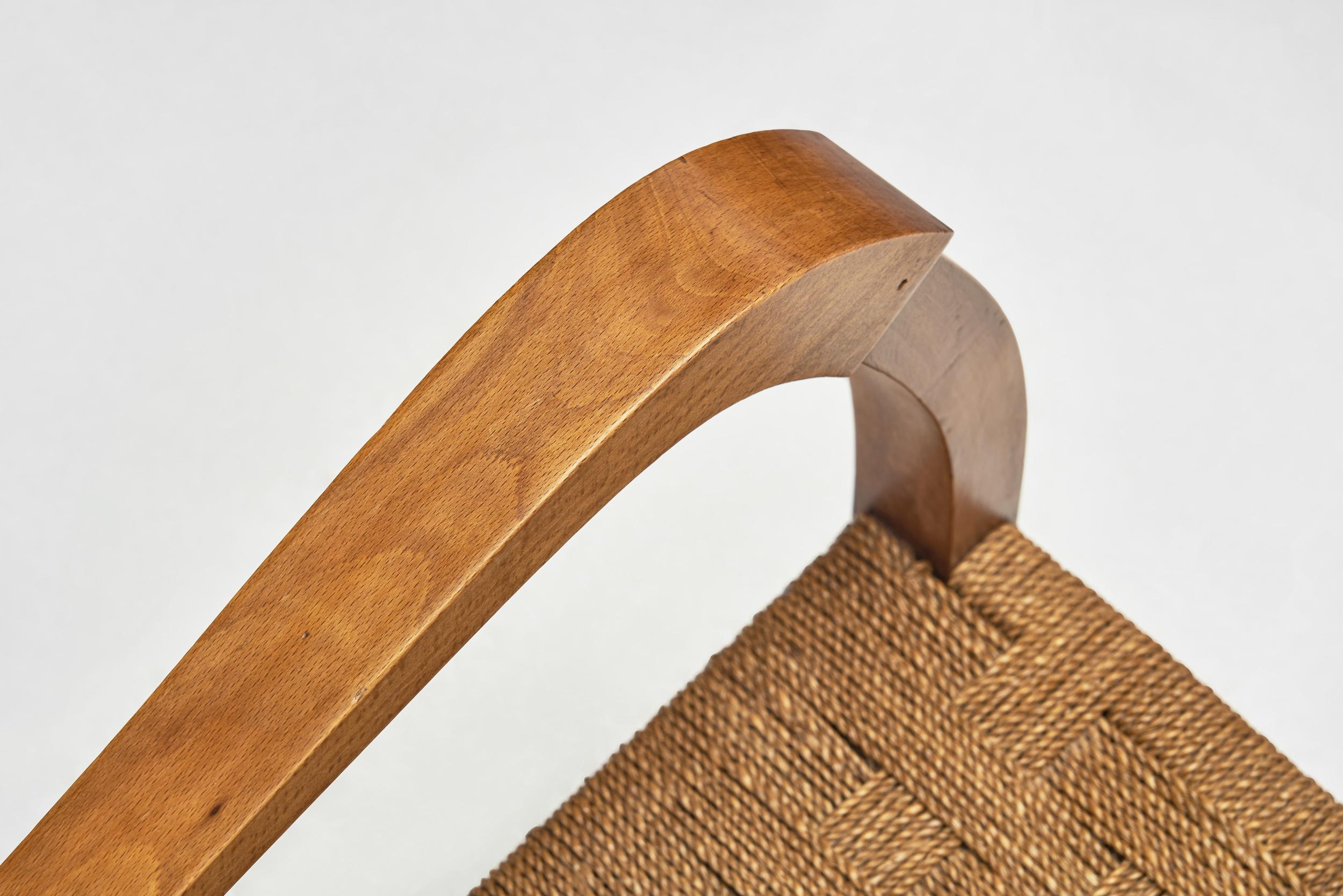 Paire de fauteuils en bois et rotin, Italie, milieu du 20e siècle en vente 3