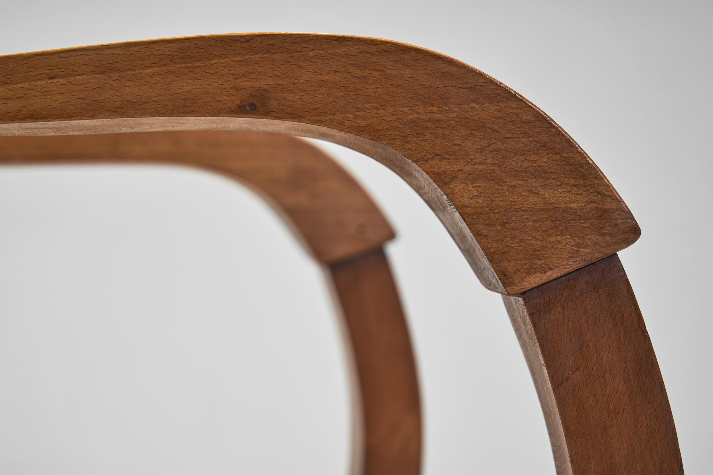 Paire de fauteuils en bois et rotin, Italie, milieu du 20e siècle en vente 6