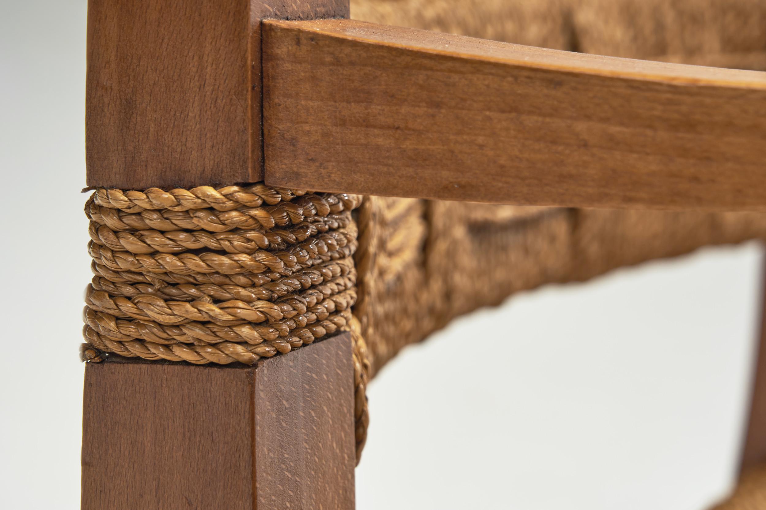 Paire de fauteuils en bois et rotin, Italie, milieu du 20e siècle en vente 9