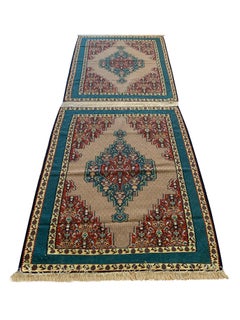 Pair of Wool Silk Kurdish Kilims Handmade Flatwoven Coffee Area Rug
