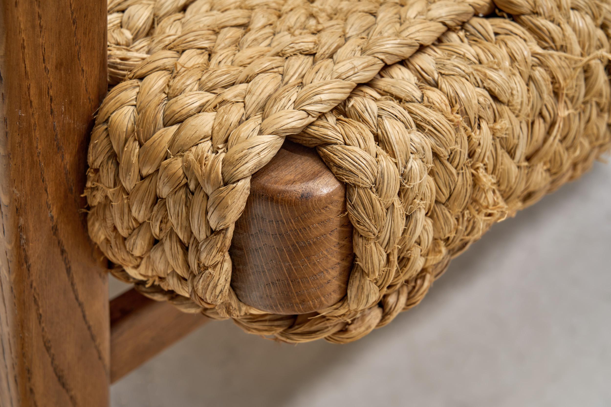 A Pair of Woven Rope Armchairs by Audoux-Minet, France ca 1950s 8