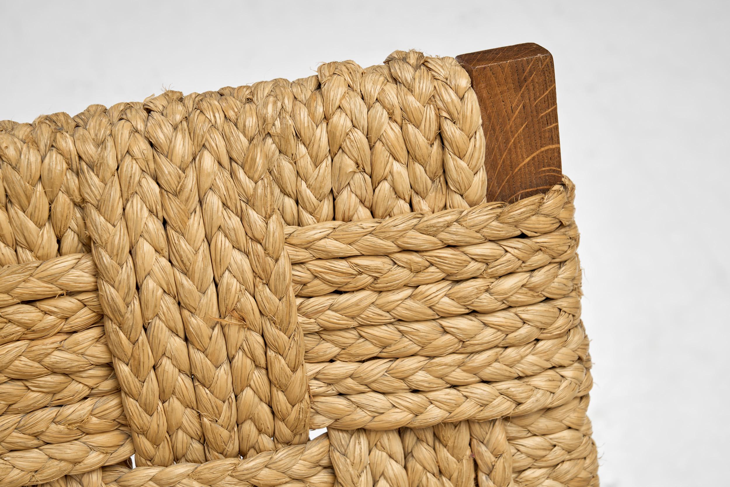 A Pair of Woven Rope Armchairs by Audoux-Minet, France ca 1950s 4